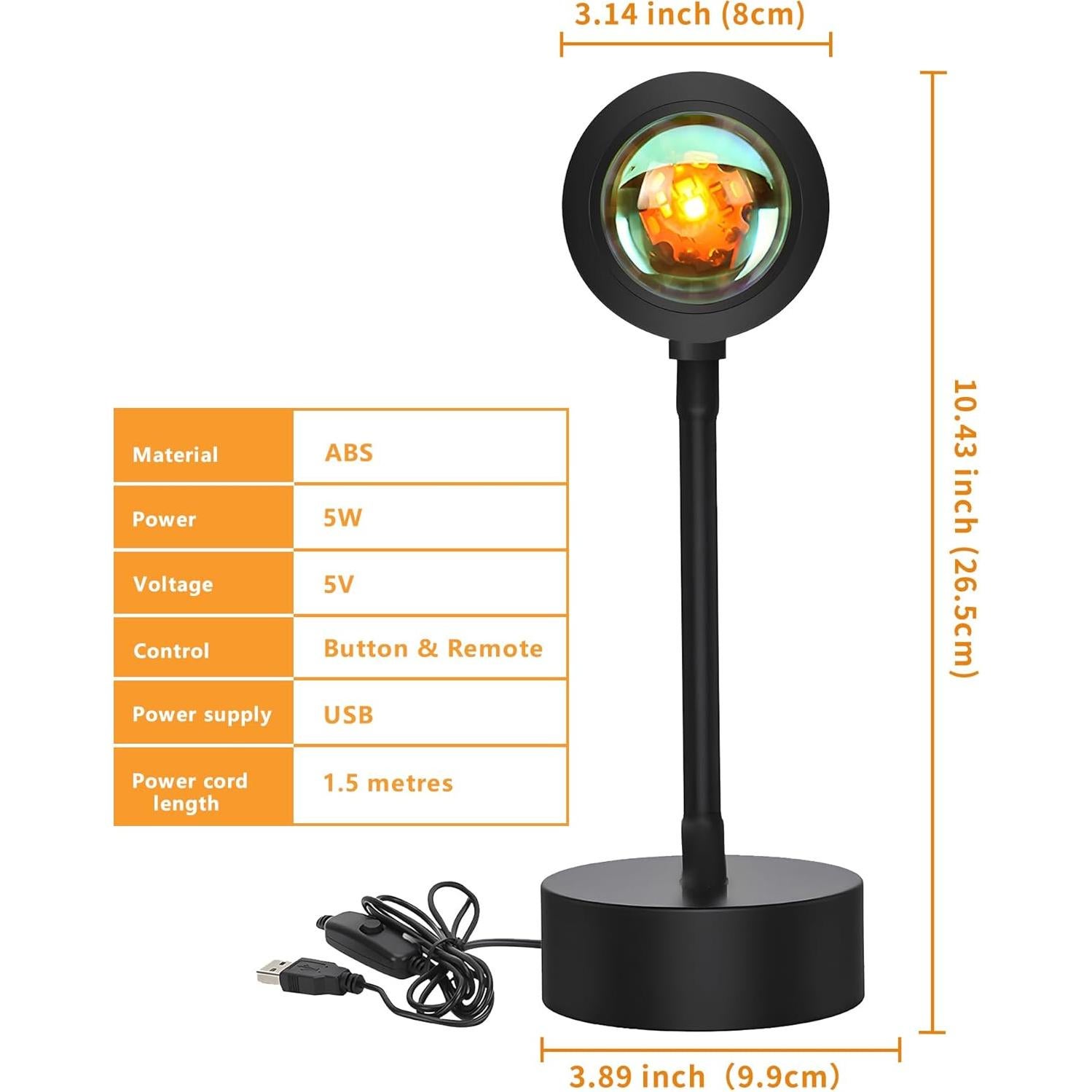 Proyector de Luz de Atardecer QST EXPRESS SY-LRD 16 Colores