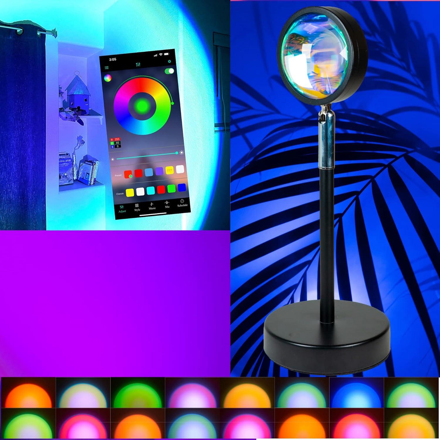 Lámpara de Atardecer Onveta Lighting con Control APP - 16 Colores