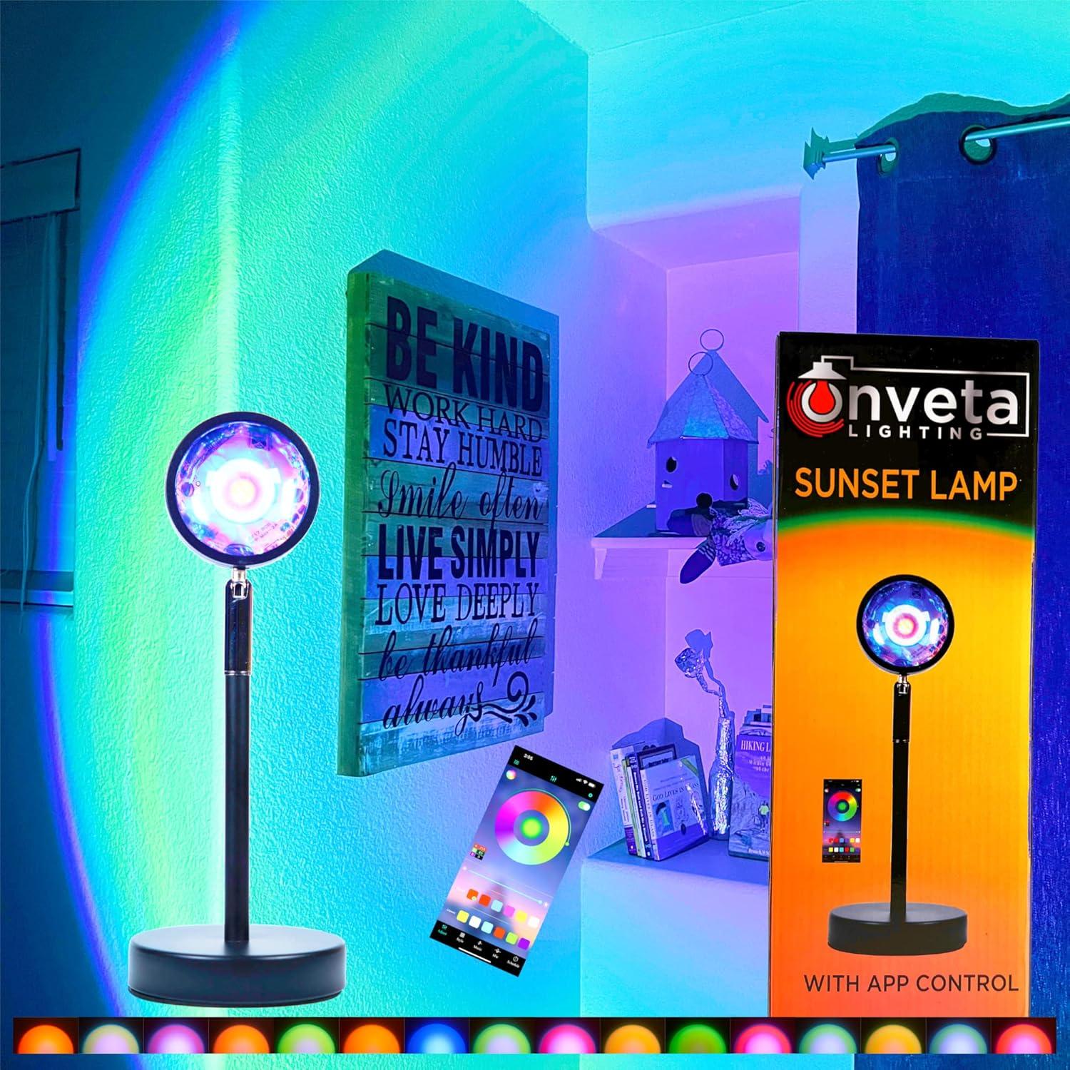 Lámpara de Atardecer Onveta Lighting con Control APP - 16 Colores