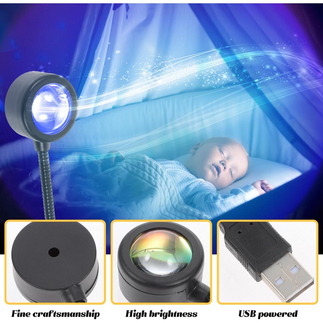 Lámpara de Proyección de Atardecer LED CHILDWEET 2 Pcs USB