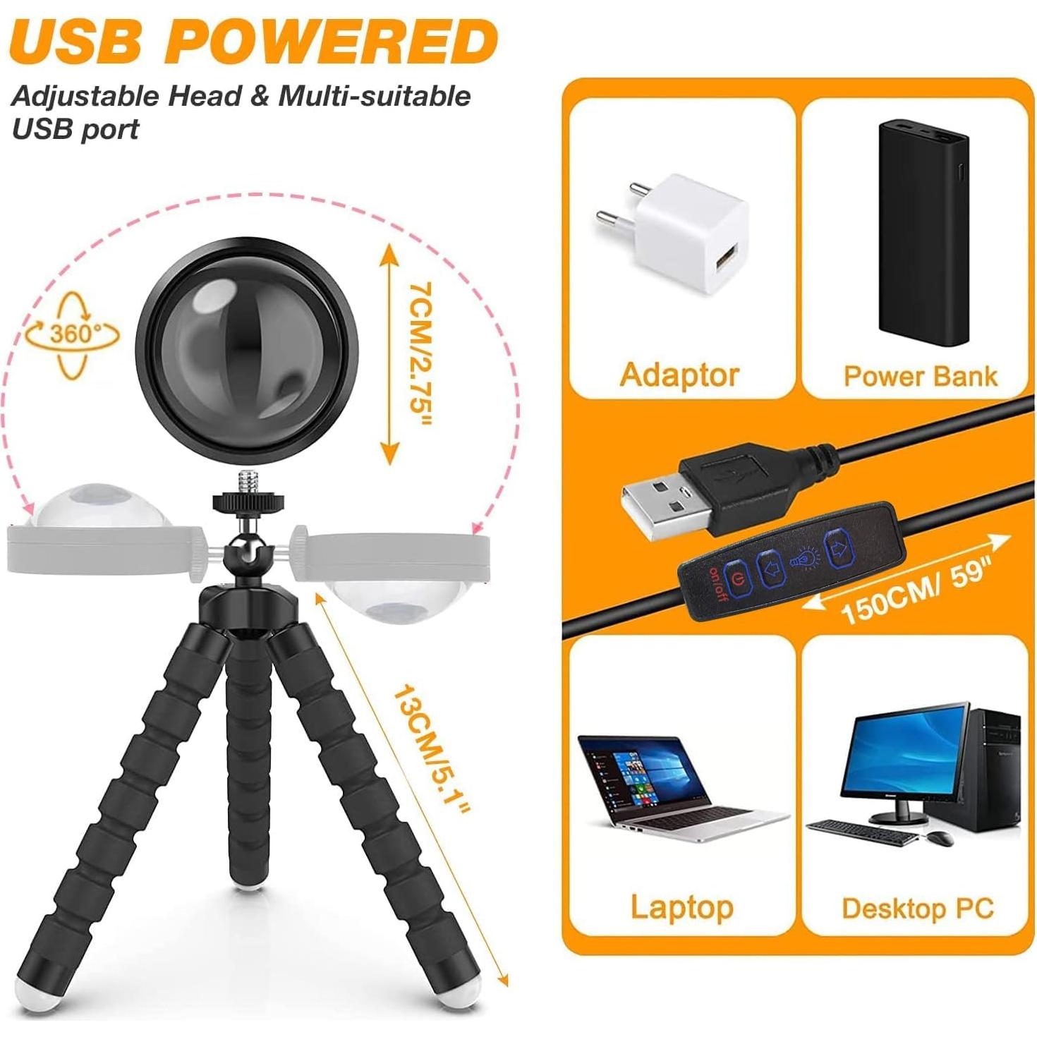 Lámpara de Atardecer LED JIMEI SUNLAMP-P 10x10x15cm RGB