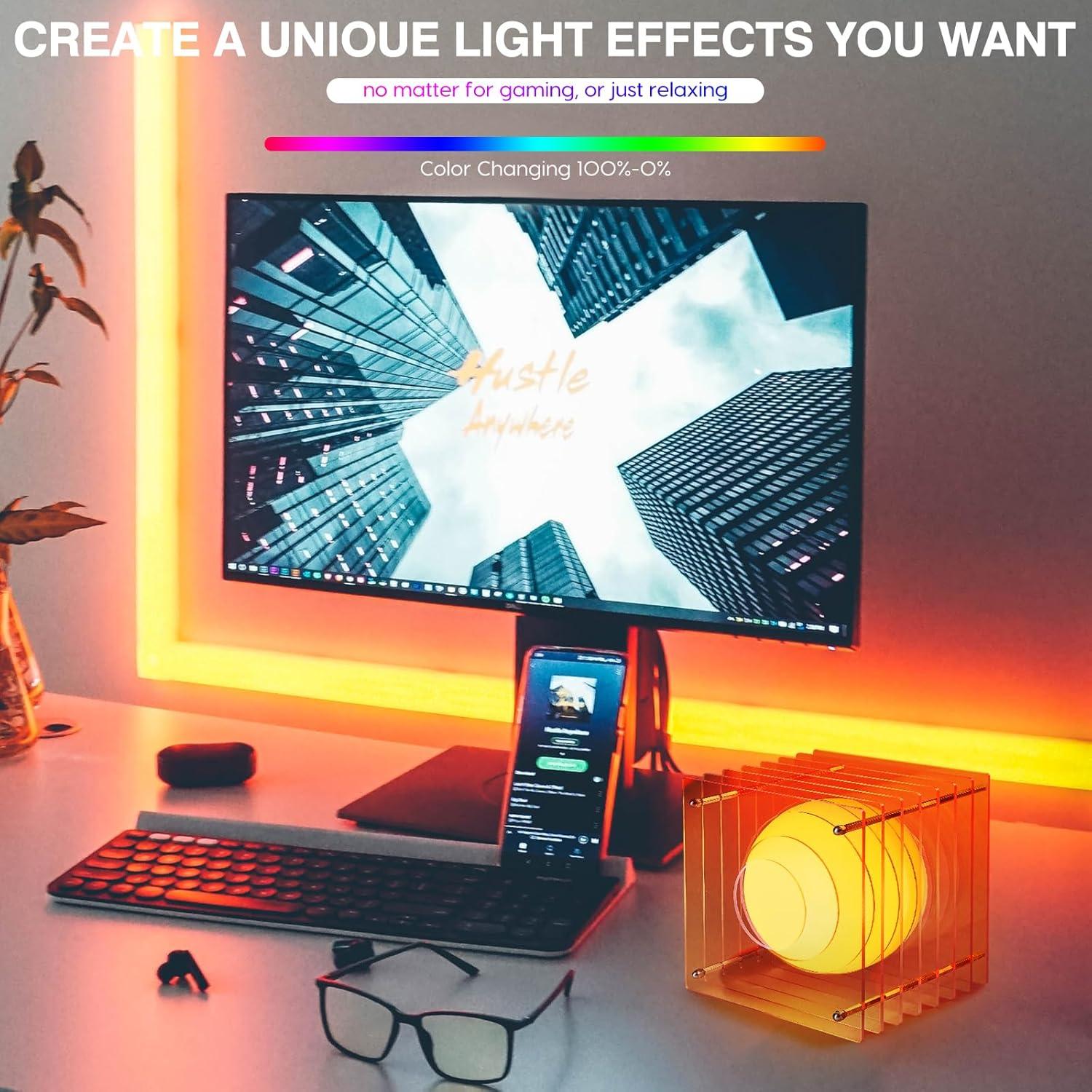 Luz de Atardecer LED 15.24 cm Amarilla - 16 Colores - Decoración