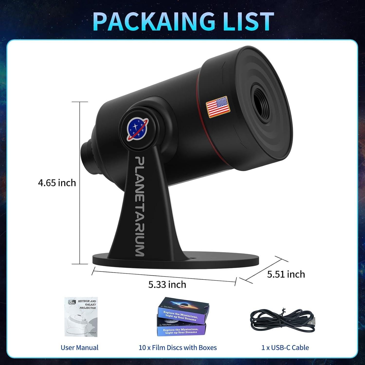 Proyector de Estrellas VanSmaGo DWB-01 con 10 Discos