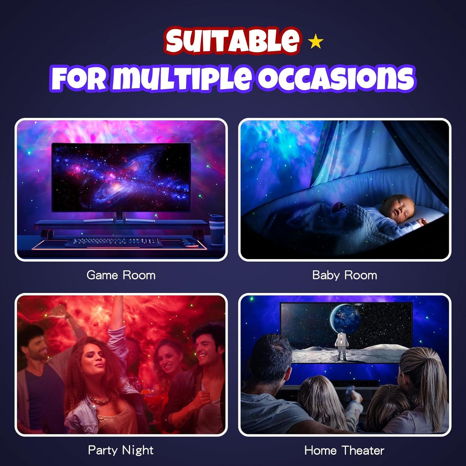 Proyector de Estrellas JUIARA - Luz Nocturna Multicolor 11.5cm