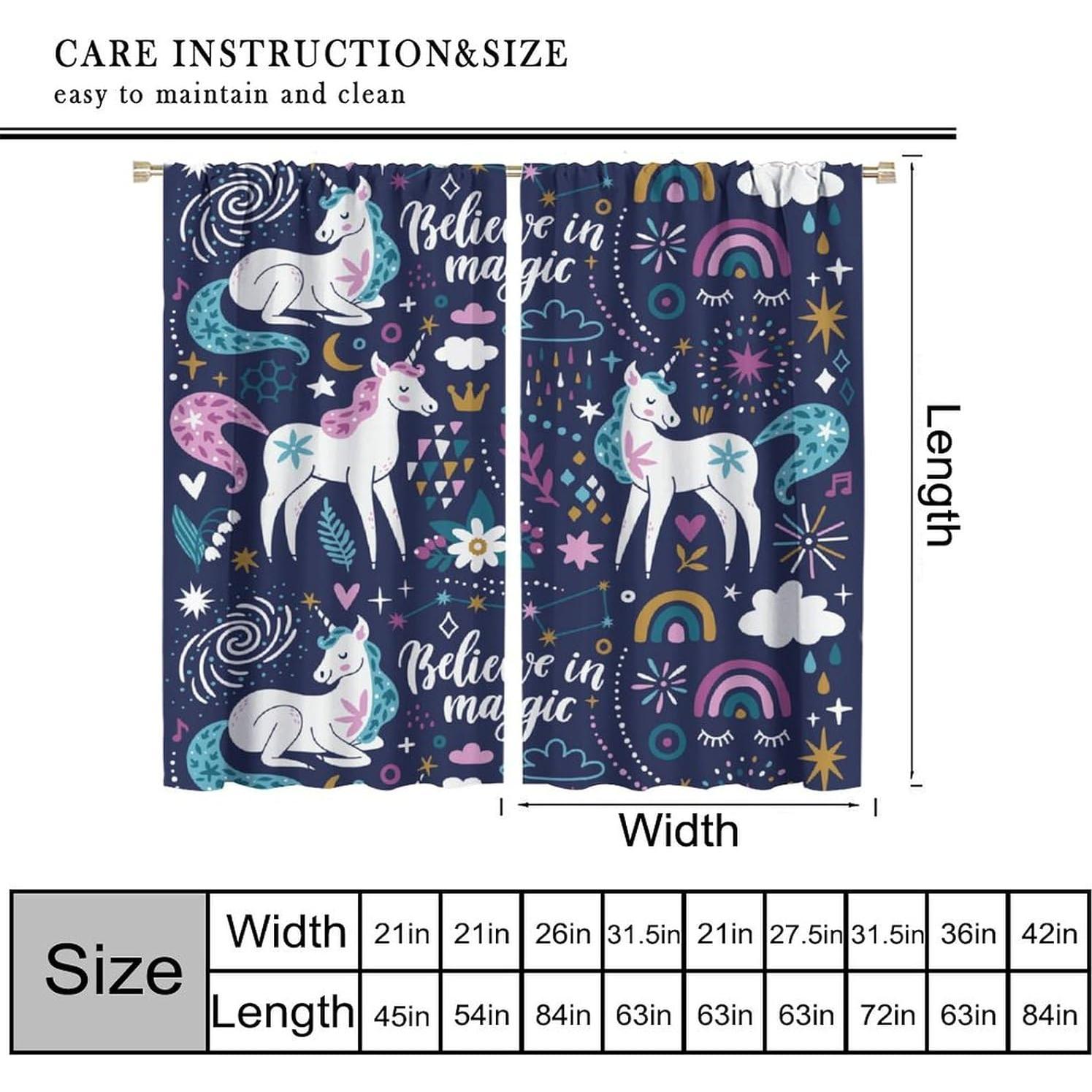 Cortinas Blackout VUMIVI Unicornio 106.68x137.16 cm