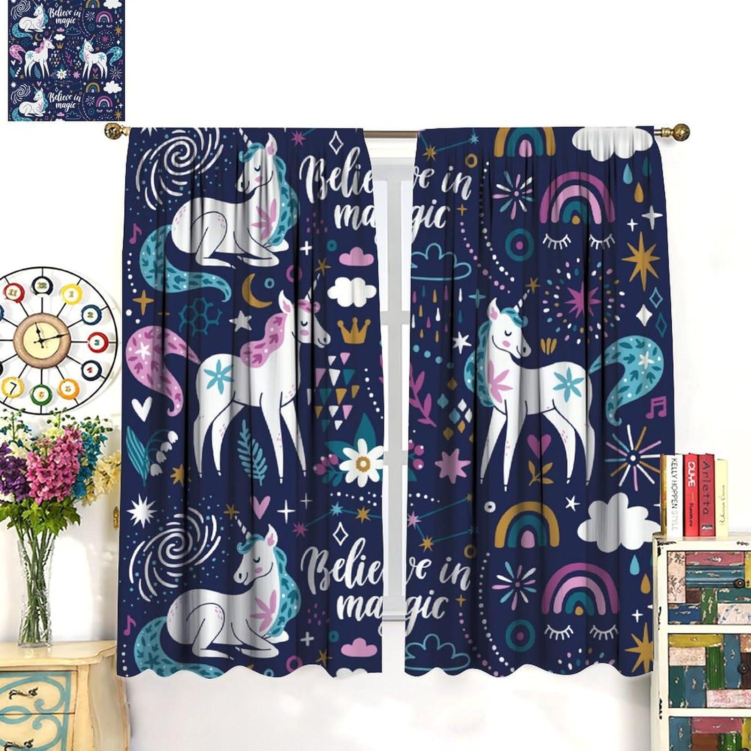 Cortinas Blackout VUMIVI Unicornio 106.68x137.16 cm