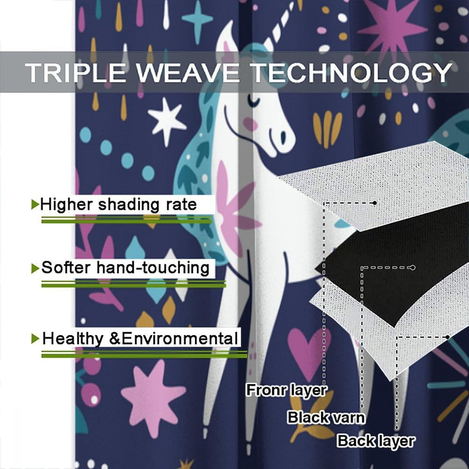 Cortinas Blackout VUMIVI Unicornio 106.68x137.16 cm