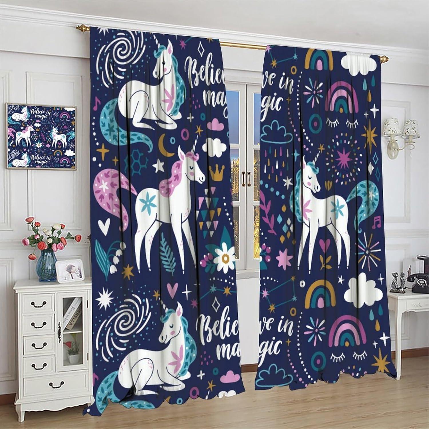 Cortinas Blackout VUMIVI Unicornio 106.68x137.16 cm