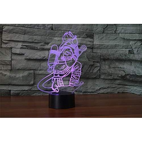 Lámpara de Mesa Táctil 3D Bomberos LED USB 16 Colores