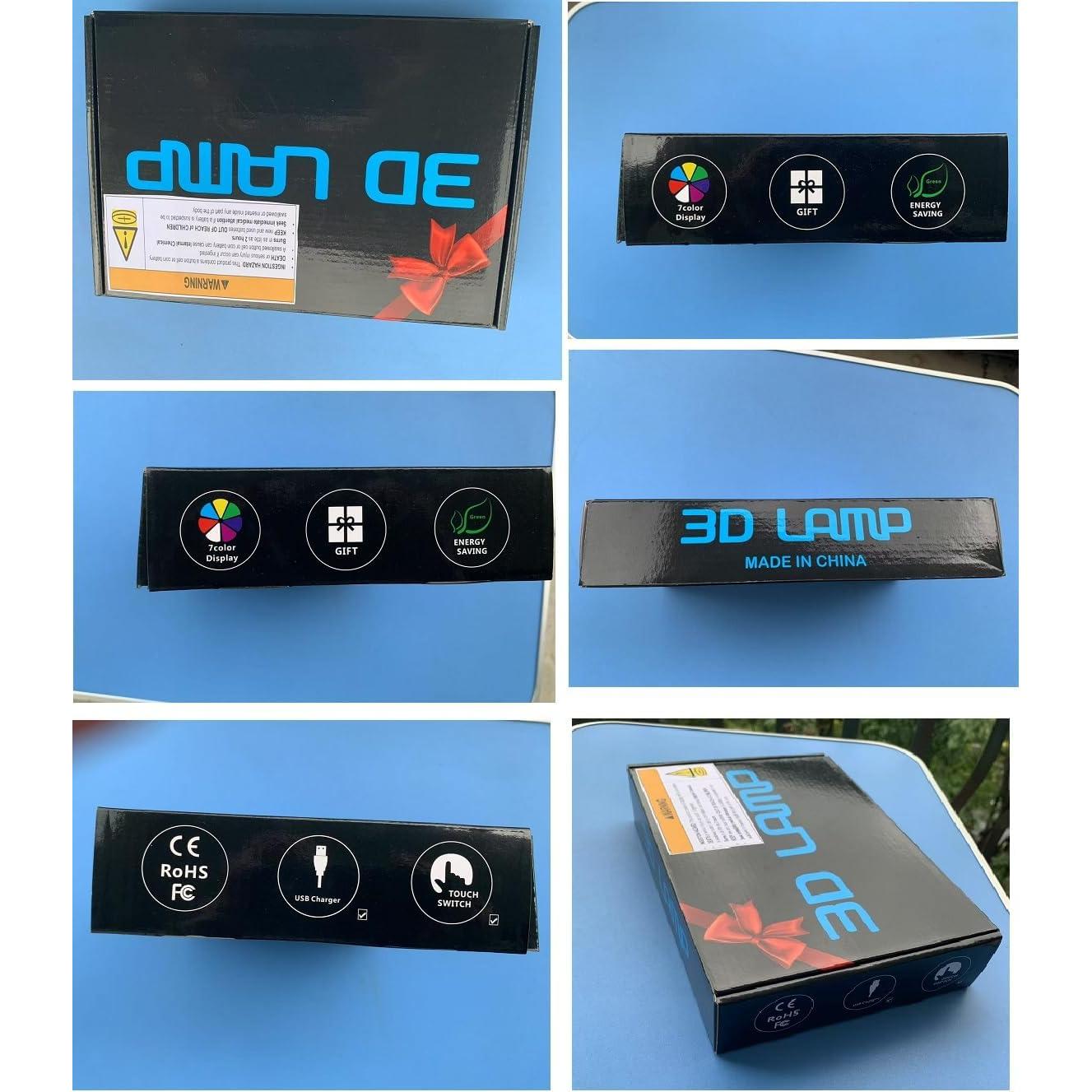 Lámpara de Mesa Táctil 3D Bomberos LED USB 16 Colores