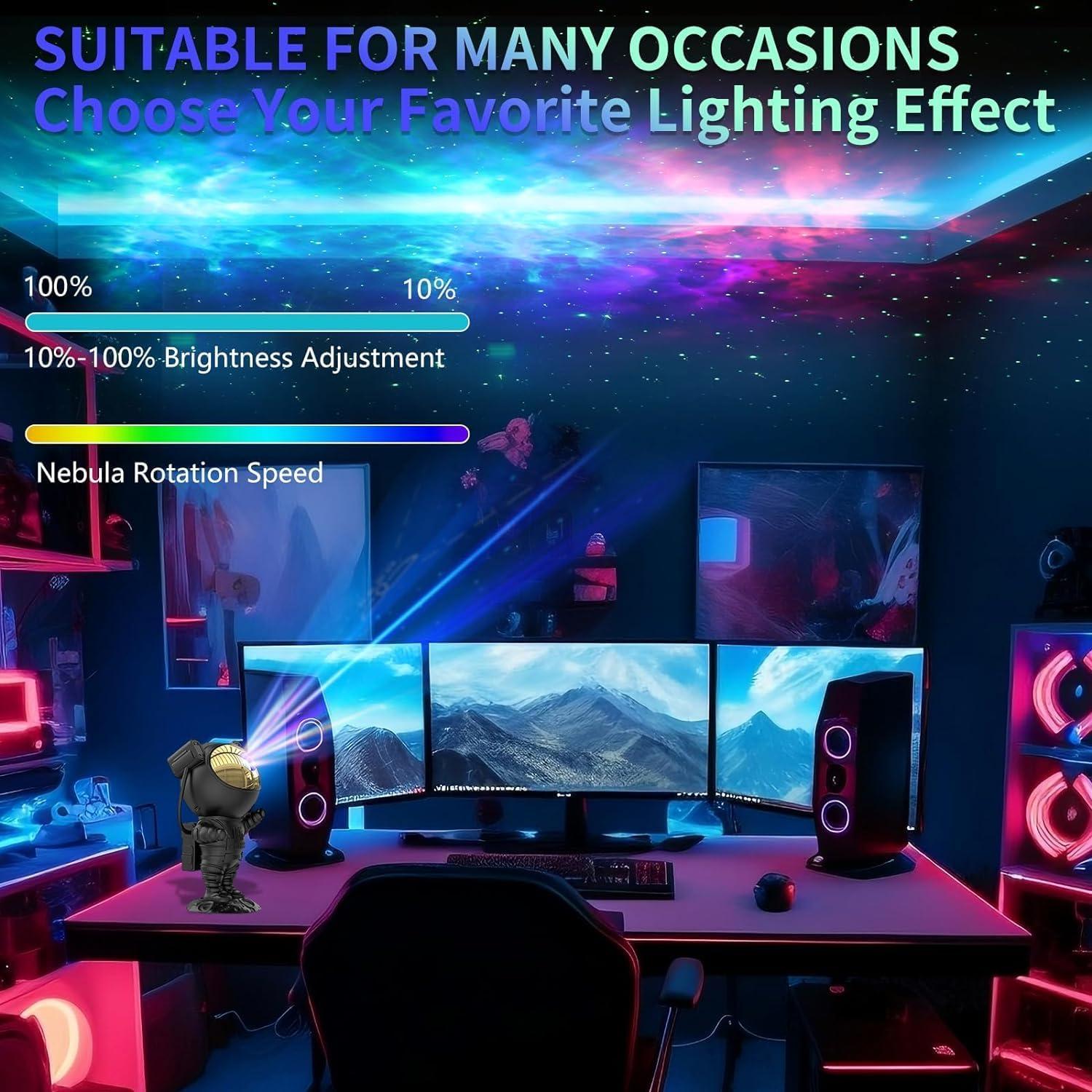 Proyector de Estrellas Hiya-Naya Astronauta Negro 22.1 cm