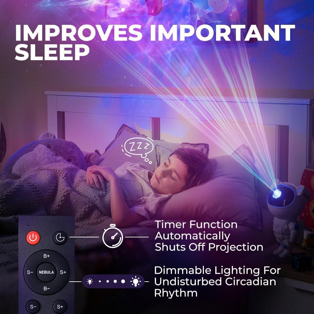 Proyector Astronauta Mind-Glowing con Control Remoto y Temporizador