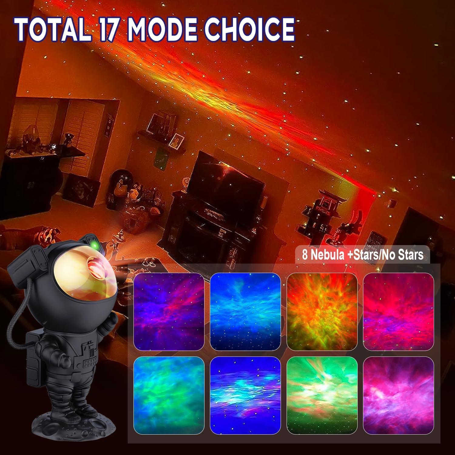 Proyector de Estrellas Astronauta Lonvis 360° Luz LED Noche