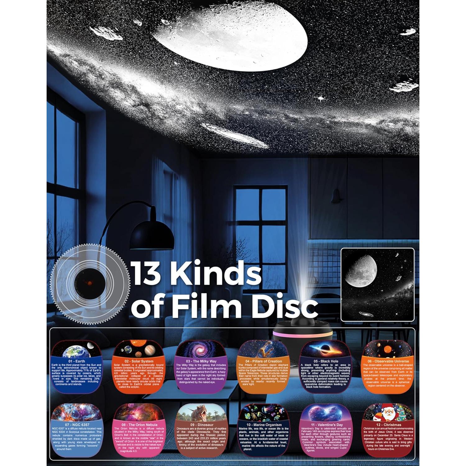 Proyector Planetario Galaxy 13 en 1 - Luz Nocturna Infantil