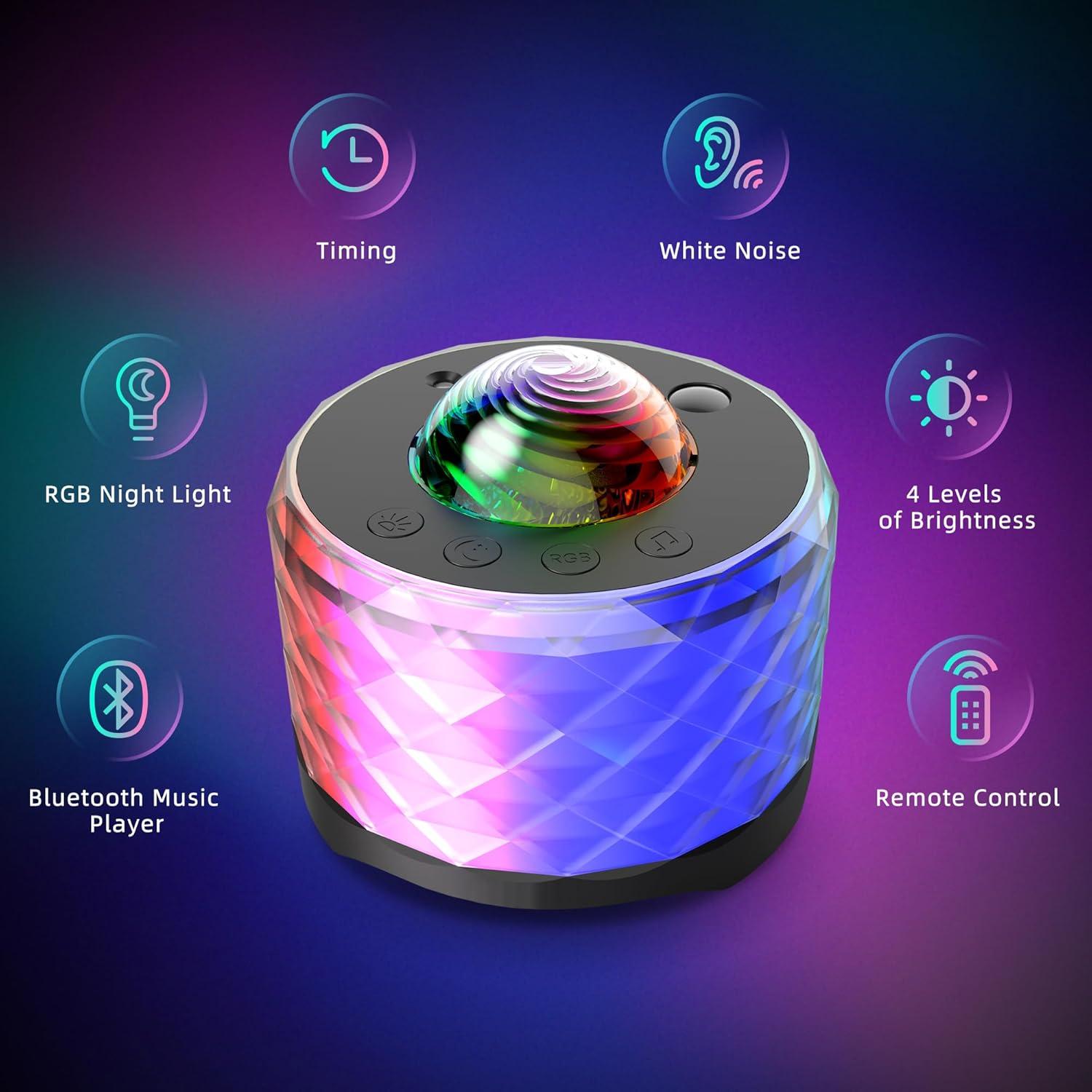 Proyector de Estrellas MRSCOZ con Altavoz Bluetooth y Ruido Blanco