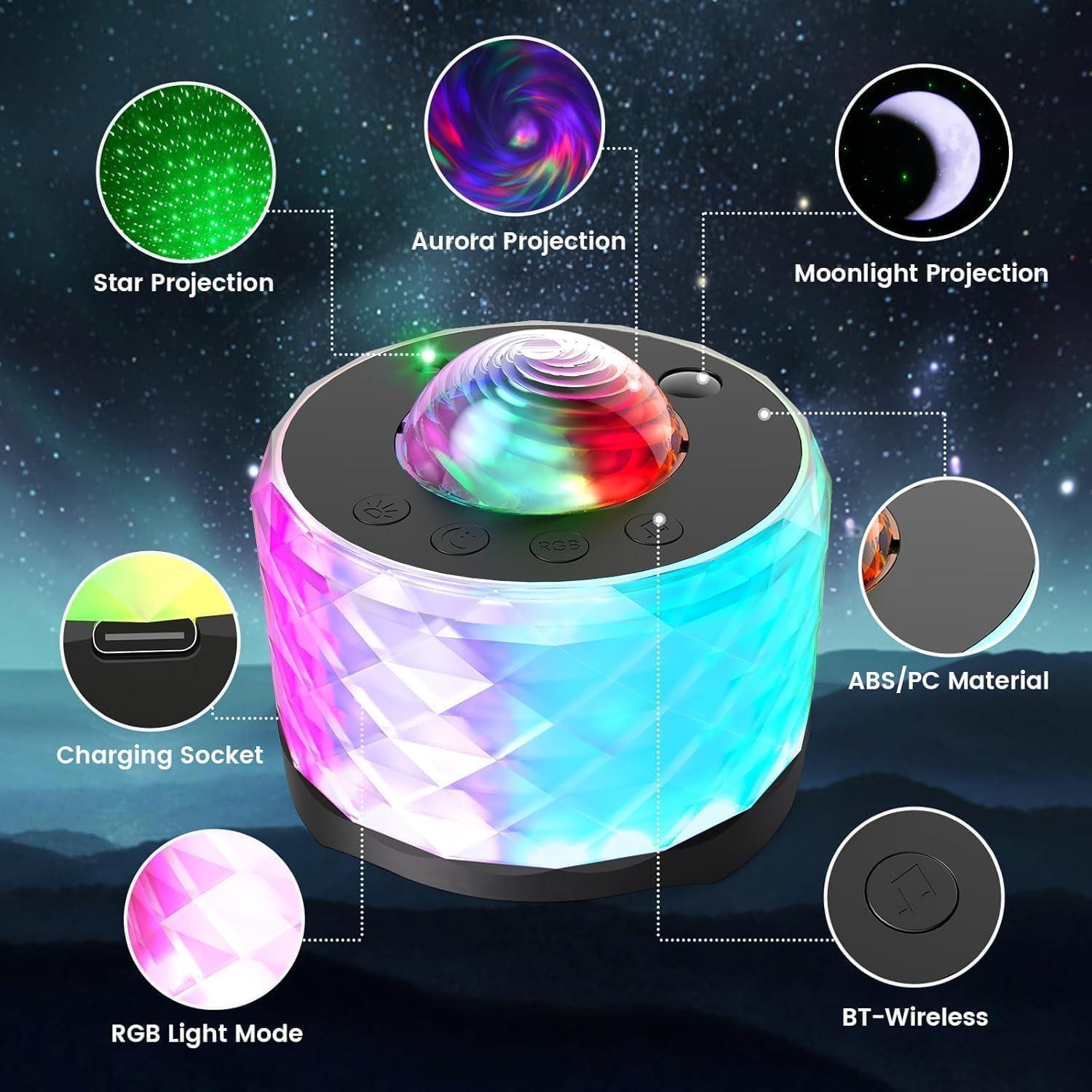 Proyector de Estrellas MRSCOZ con Altavoz Bluetooth y Ruido Blanco