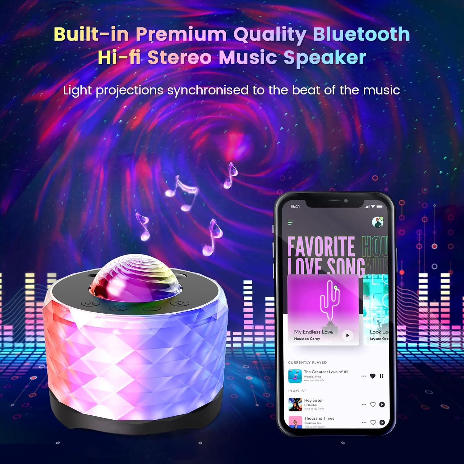 Proyector de Estrellas MRSCOZ con Altavoz Bluetooth y Ruido Blanco