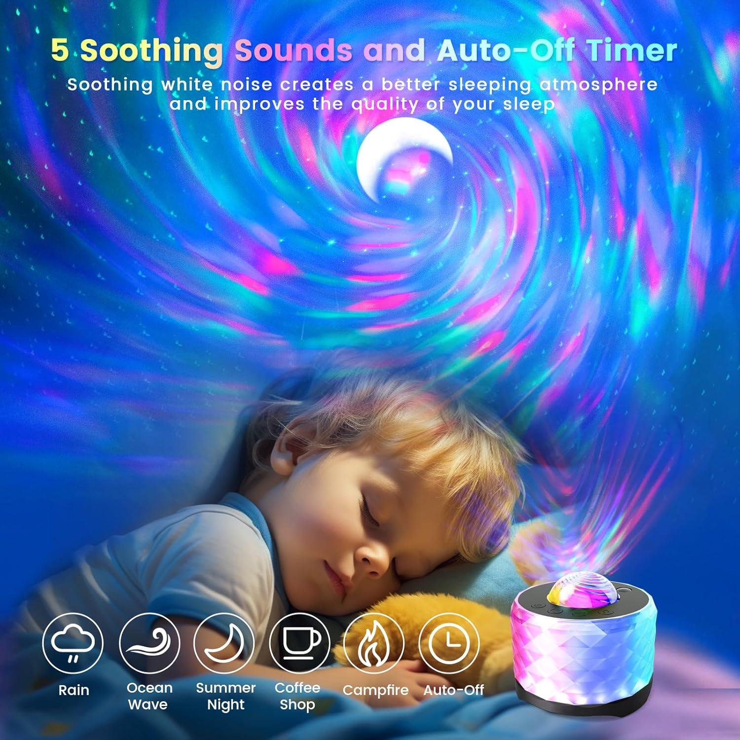 Proyector de Estrellas MRSCOZ con Altavoz Bluetooth y Ruido Blanco