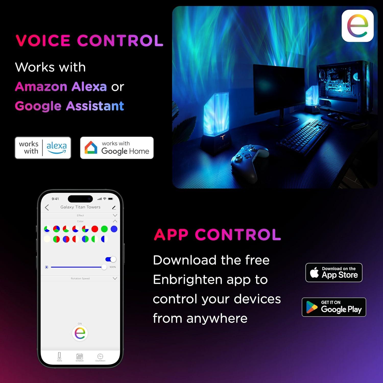 Proyector Galáctico Enbrighten VIBE Titan 84121 LED RGBW 25.4cm