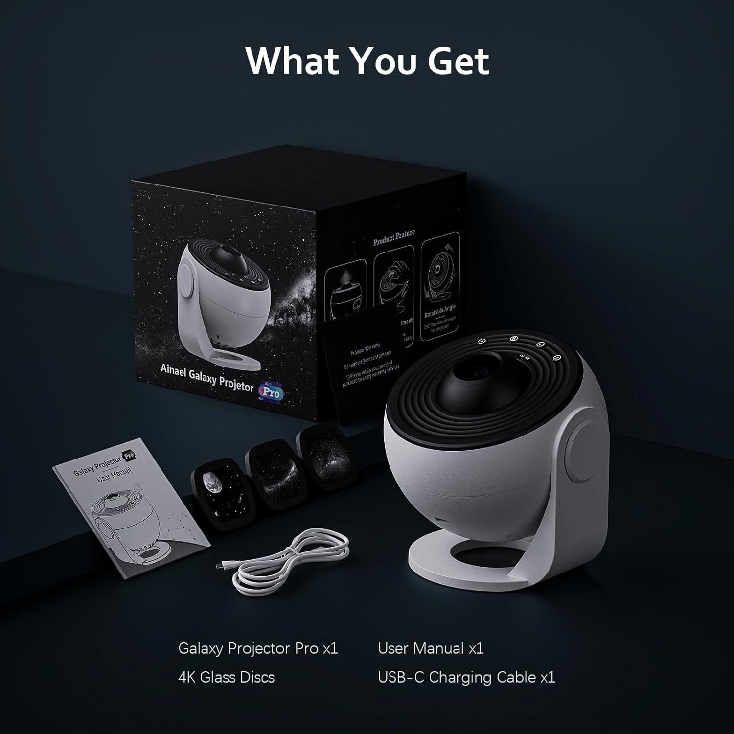 Proyector de Estrellas Galaxy Pro 4K con 3 Diapositivas HD