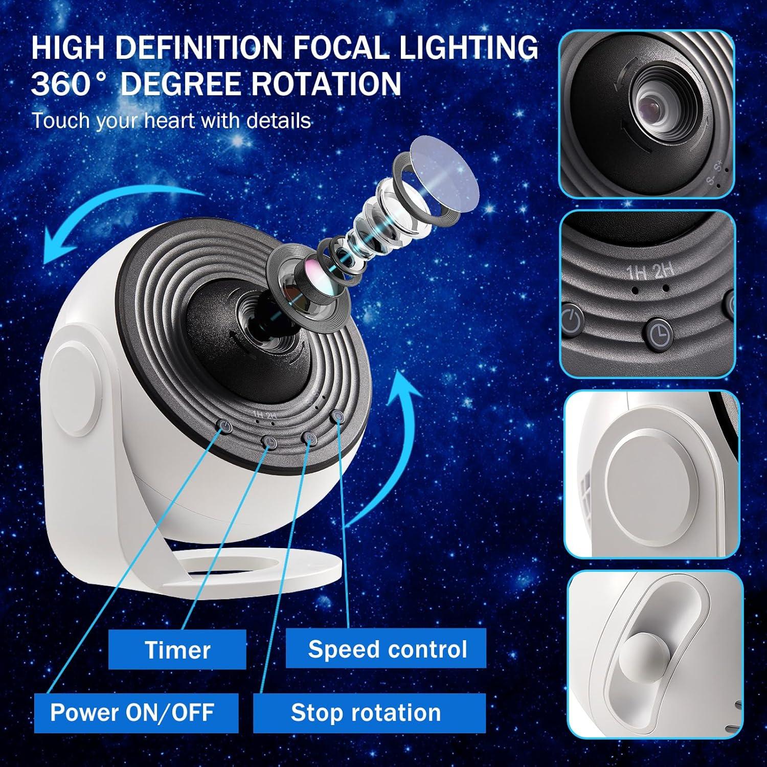 Proyector de Galaxia HD CHINA 360° con 13 Discos Cósmicos