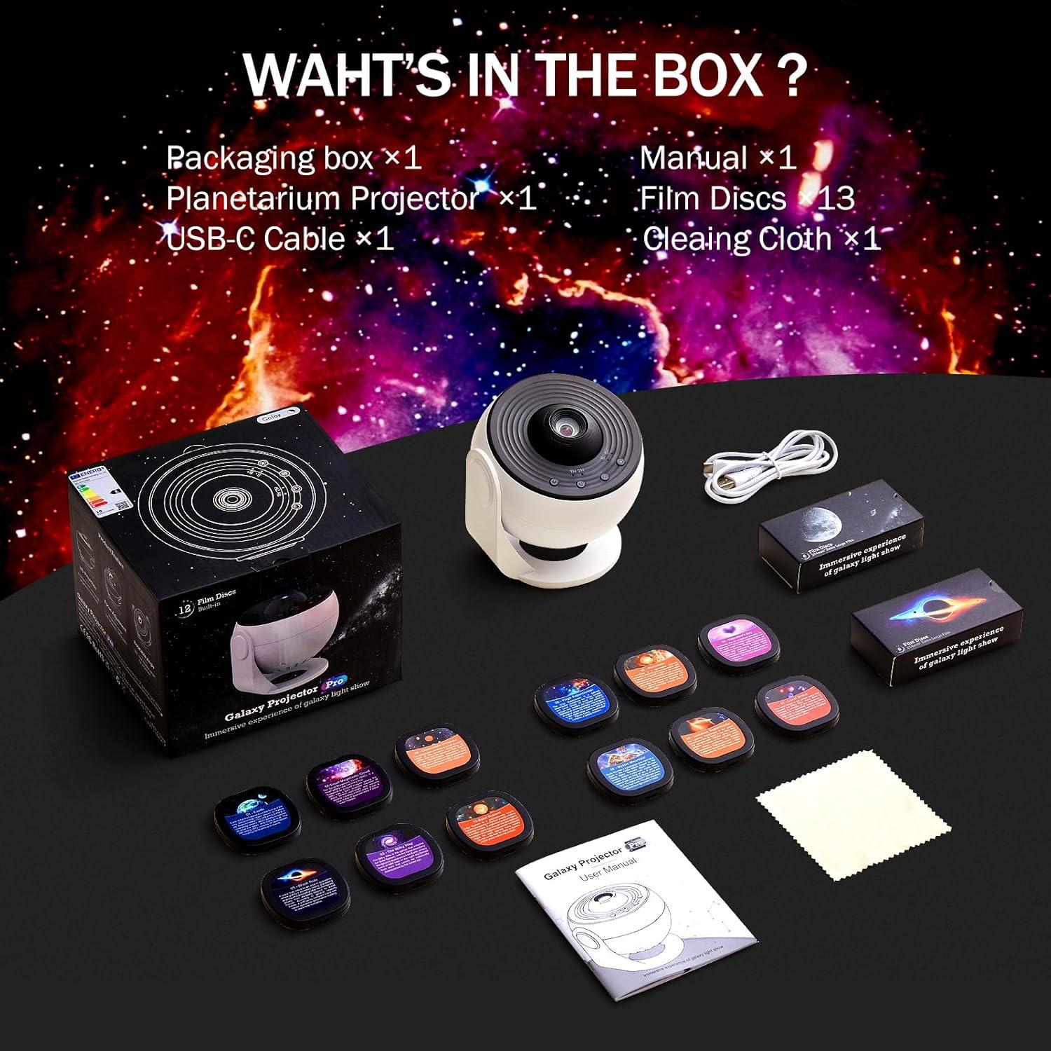 Proyector de Galaxia HD CHINA 360° con 13 Discos Cósmicos