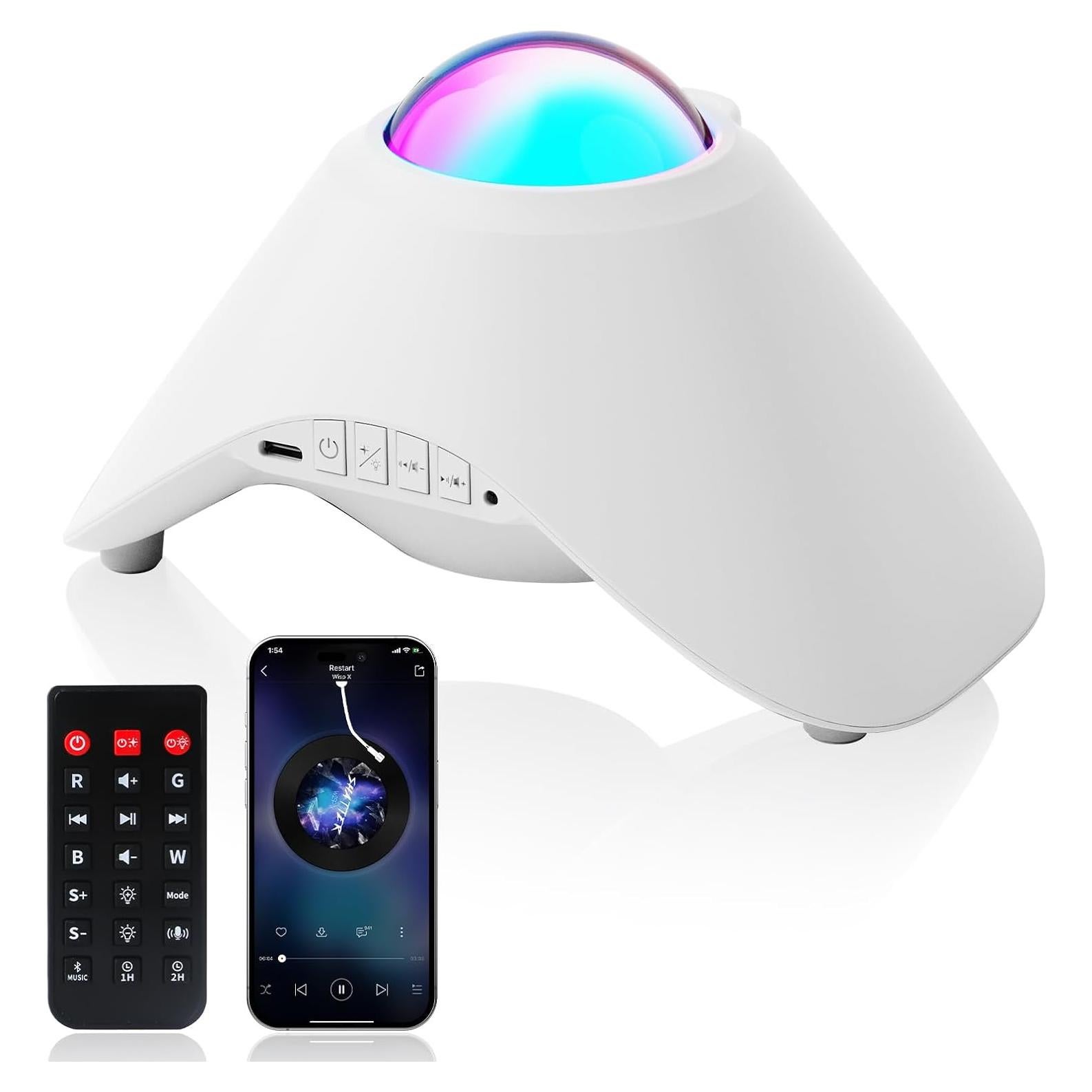 Proyector de Luz Nocturna Estelar Ingleby Blanco con Bluetooth
