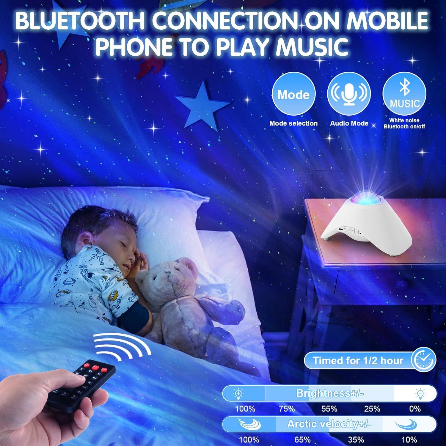 Proyector de Luz Nocturna Estelar Ingleby Blanco con Bluetooth