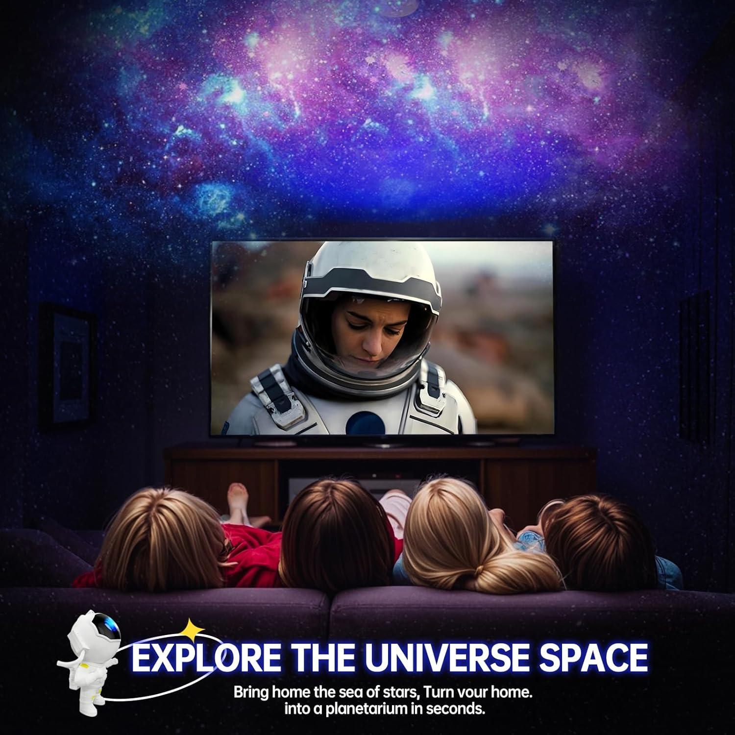 Proyector de Estrellas Galáctico Astronauta LED con Control Remoto