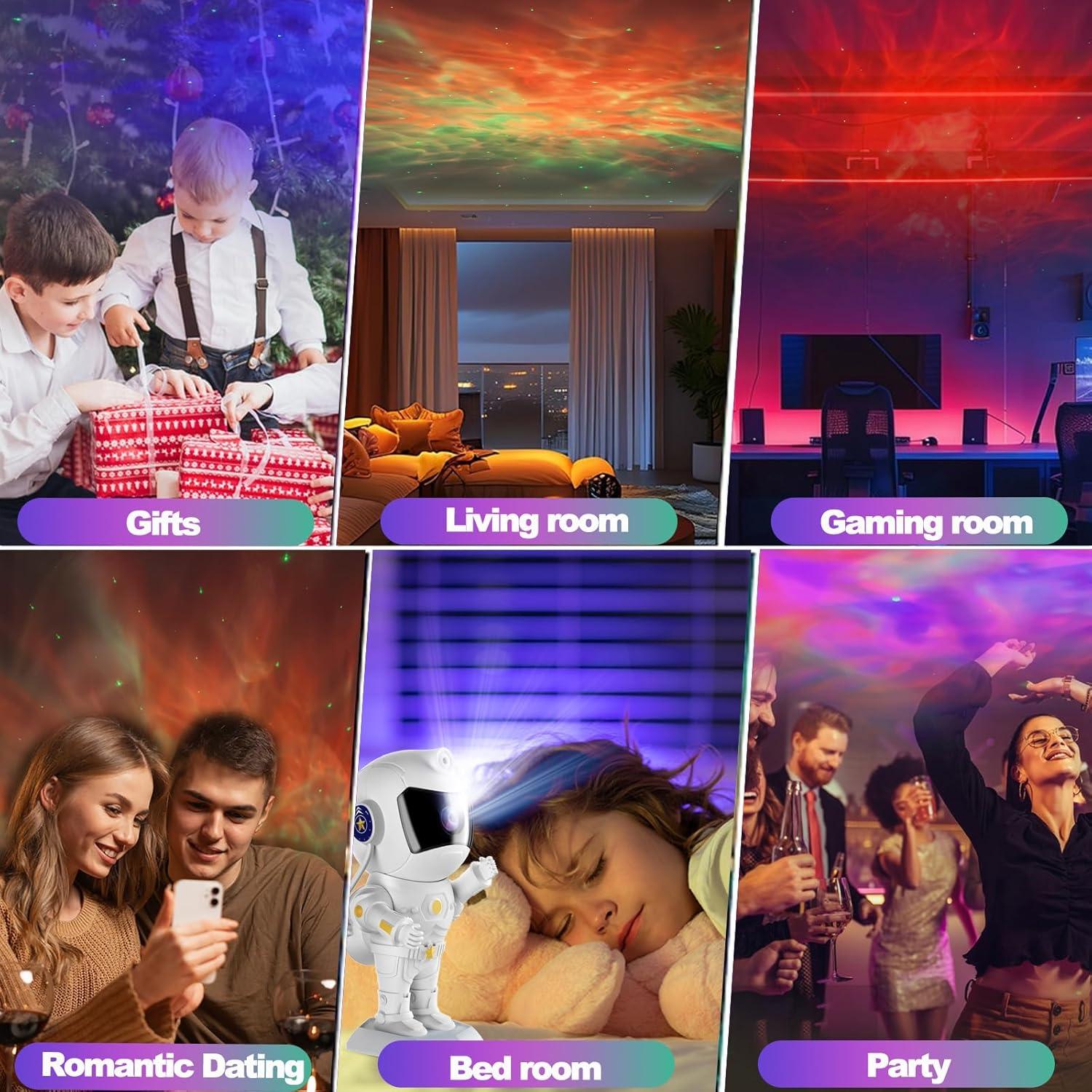 Proyector de Galaxia XIAOER Astronauta Luz Nocturna 10.9cm