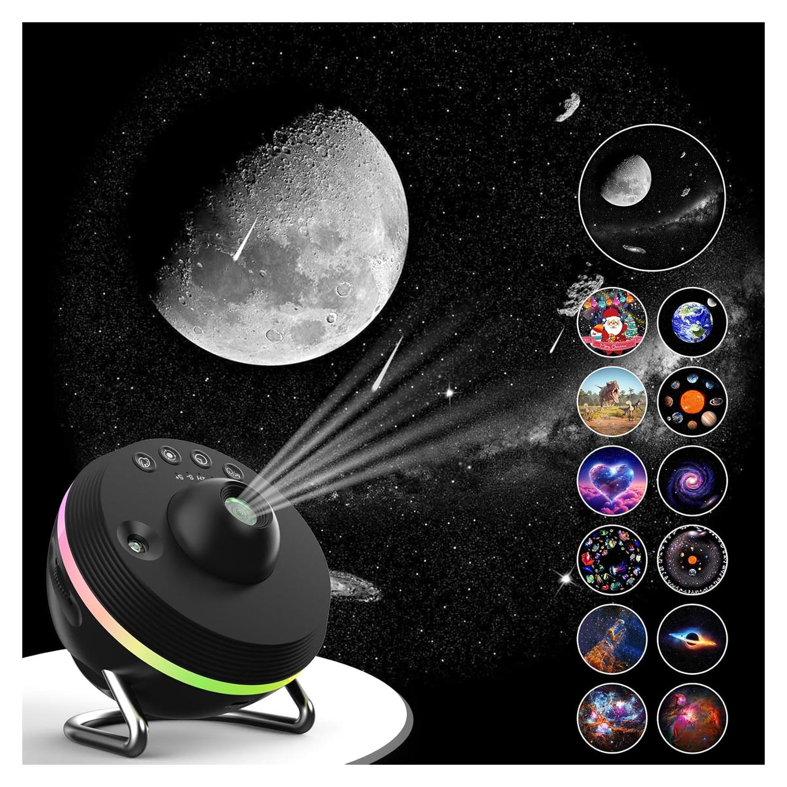 Proyector Planetario Galaxy 4K HD con 13 Discos - Negro