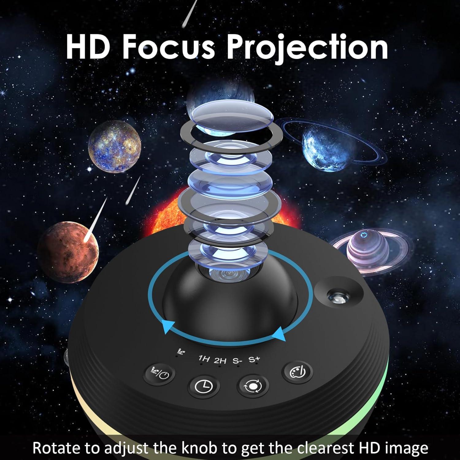 Proyector Planetario Galaxy 4K HD con 13 Discos - Negro