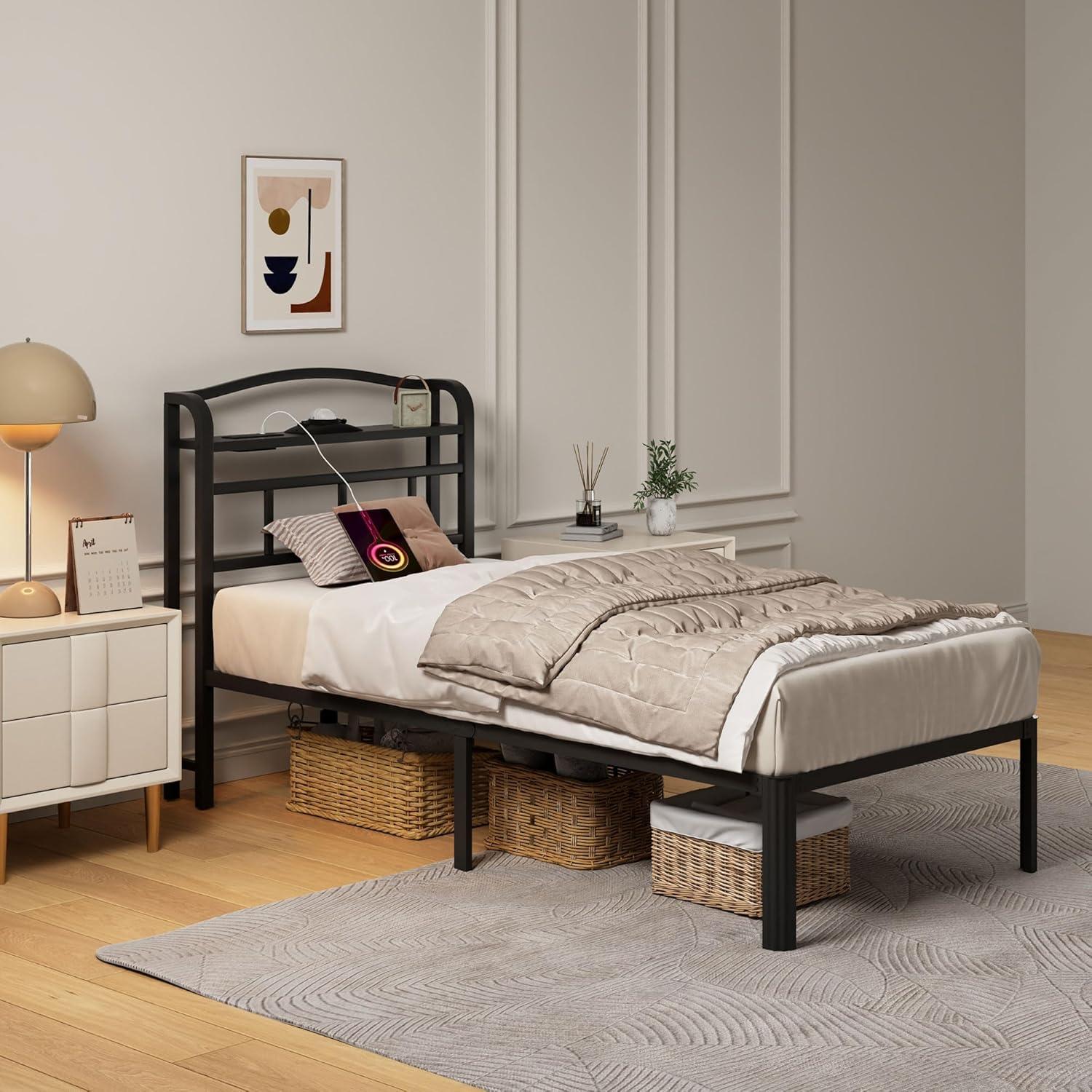 Estructura de Cama Individual YORMDMO 14" con Proyector y Carga