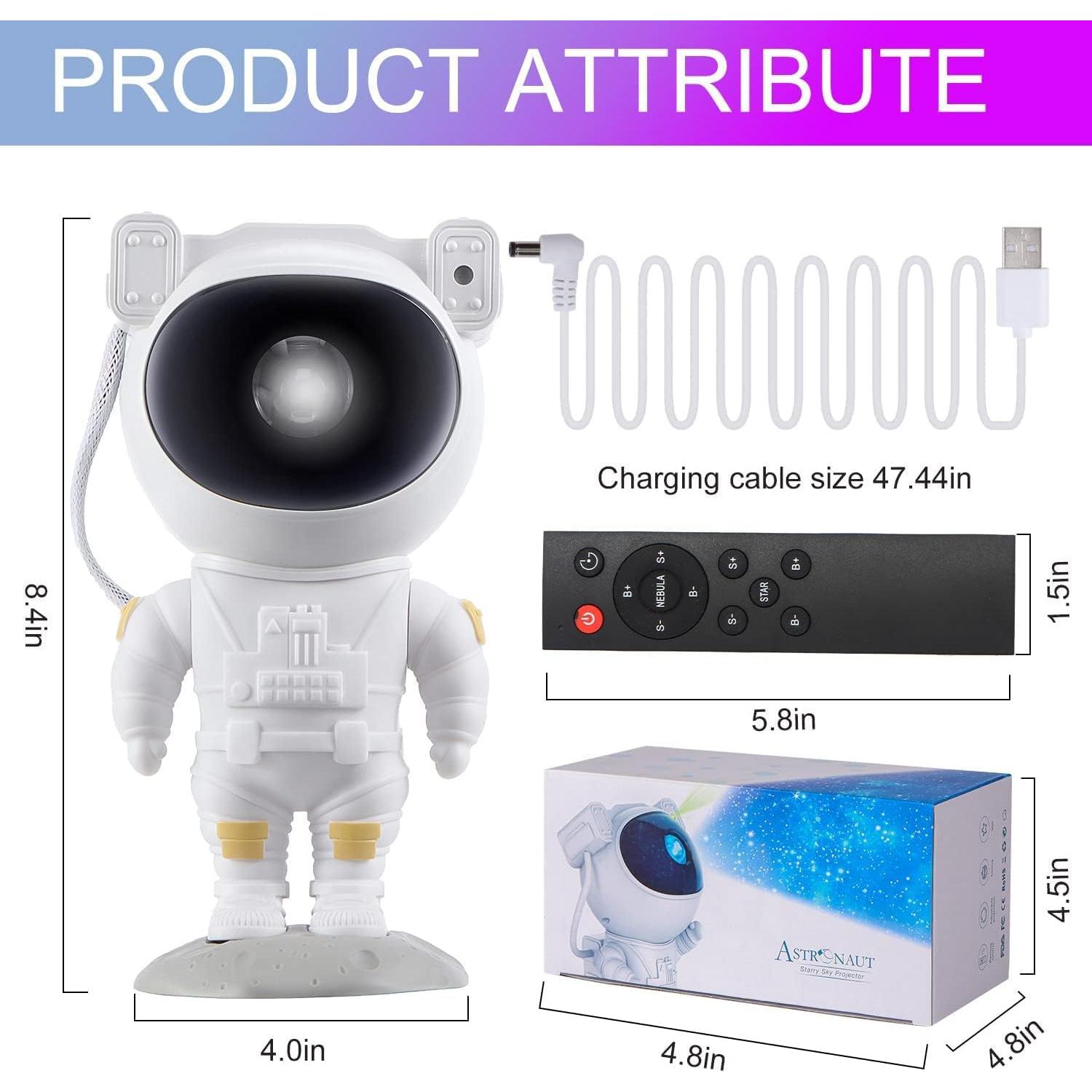 Proyector Galáctico Astronauta Lonvis 360° Luz Nocturna