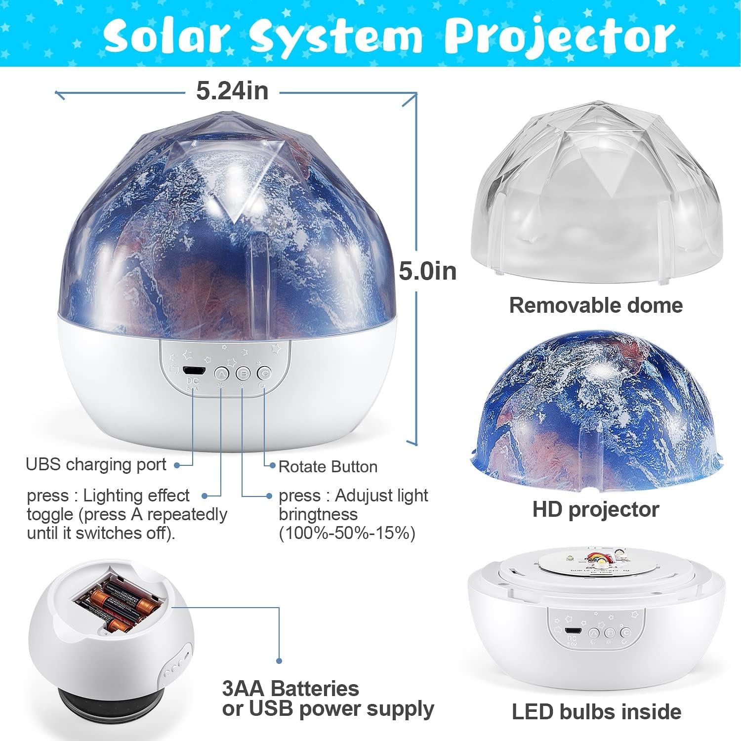 Proyector de Luz Nocturna ONE FIRE Sistema Solar 360° 5 Películas