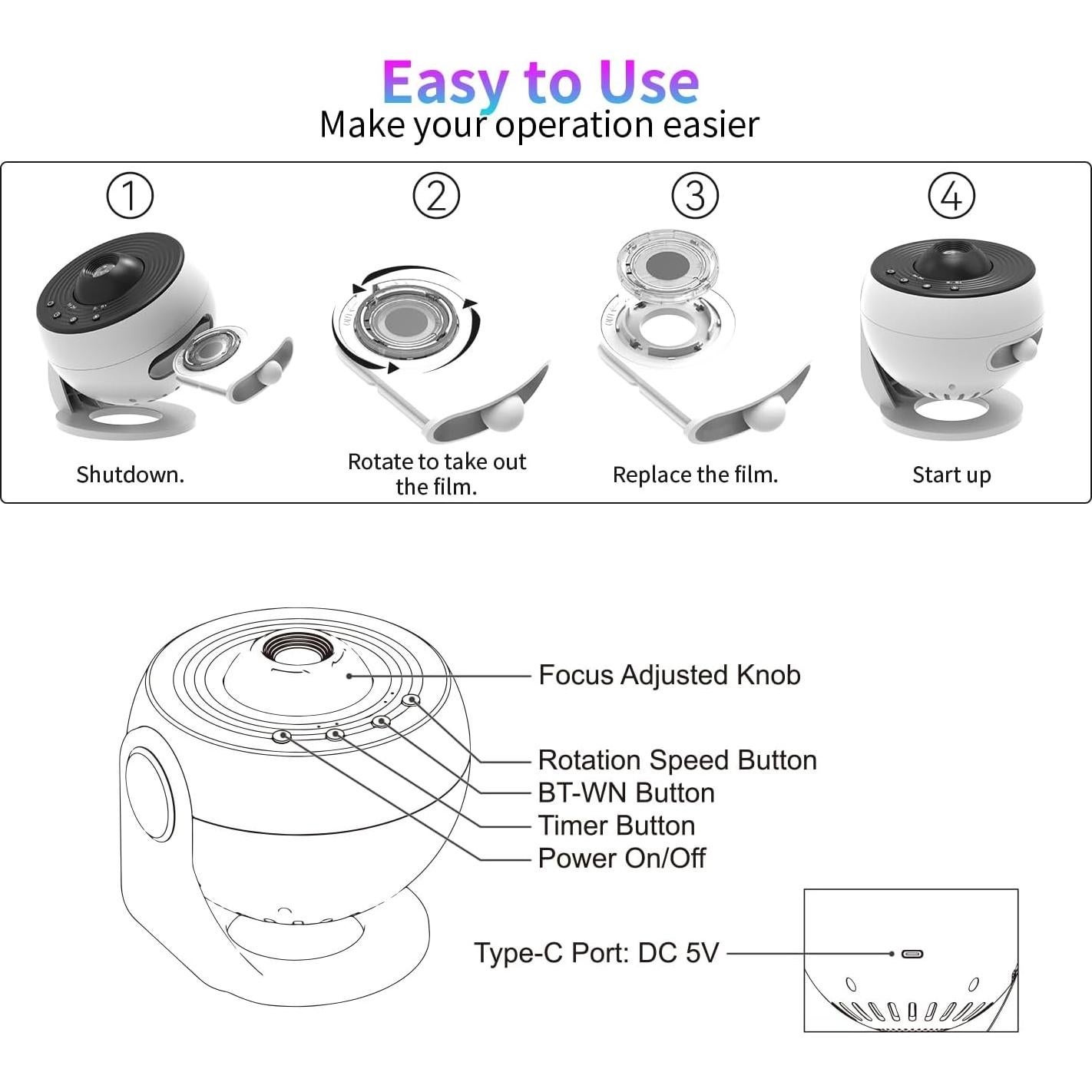 Proyector Galáctico Elec3 Galaxy 13 en 1 con Bluetooth
