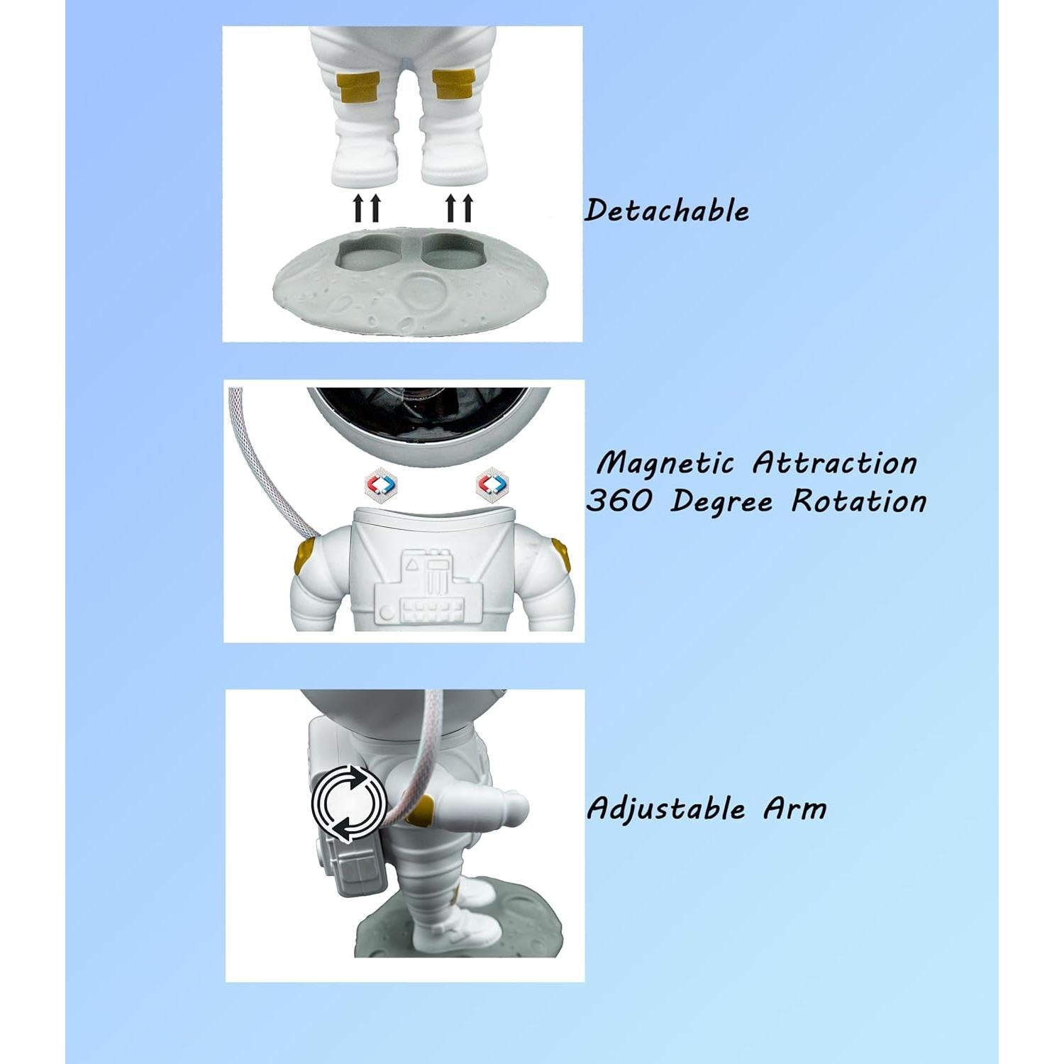 Proyector Galáctico Astronauta Curiosity Cove - 360° USB