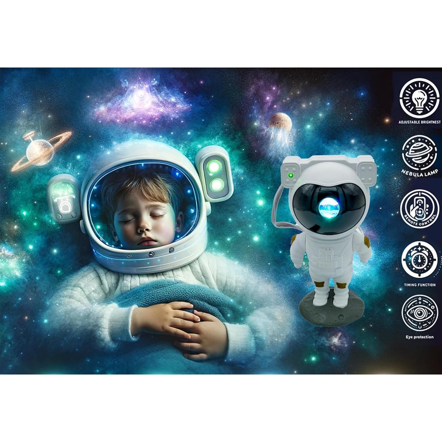 Proyector Galáctico Astronauta Curiosity Cove - 360° USB