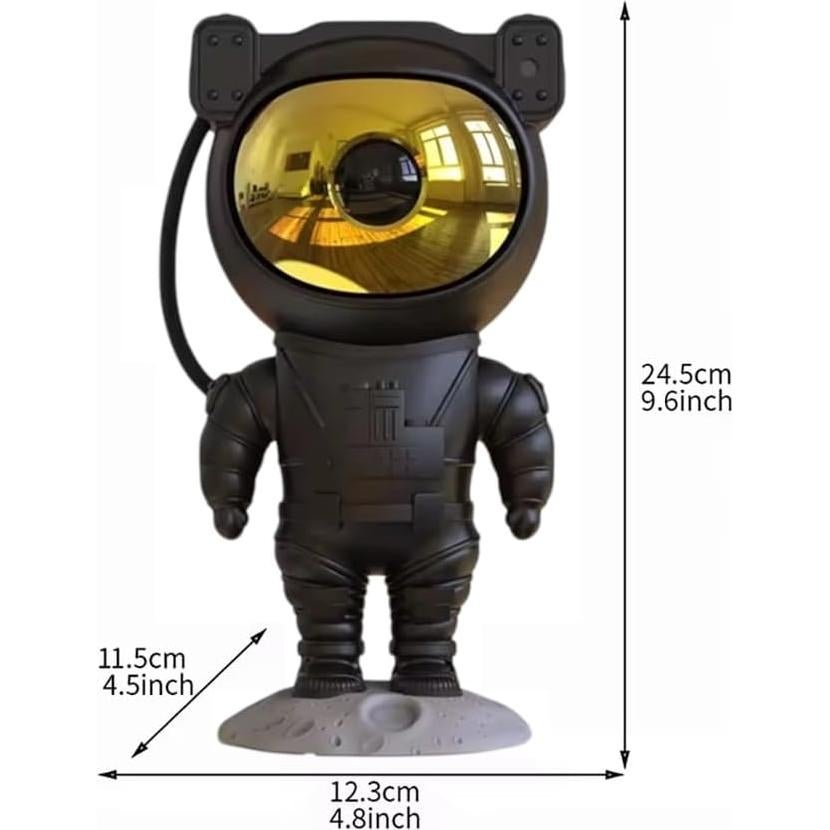 Astronaut Galaxy Projector – 7 Nebula Effects & Twinkling Green Stars, 360° Rotatable Head, Remote & Timer, Space-Themed Night Light for Kids & Adults, Room Decor Gift (Black)