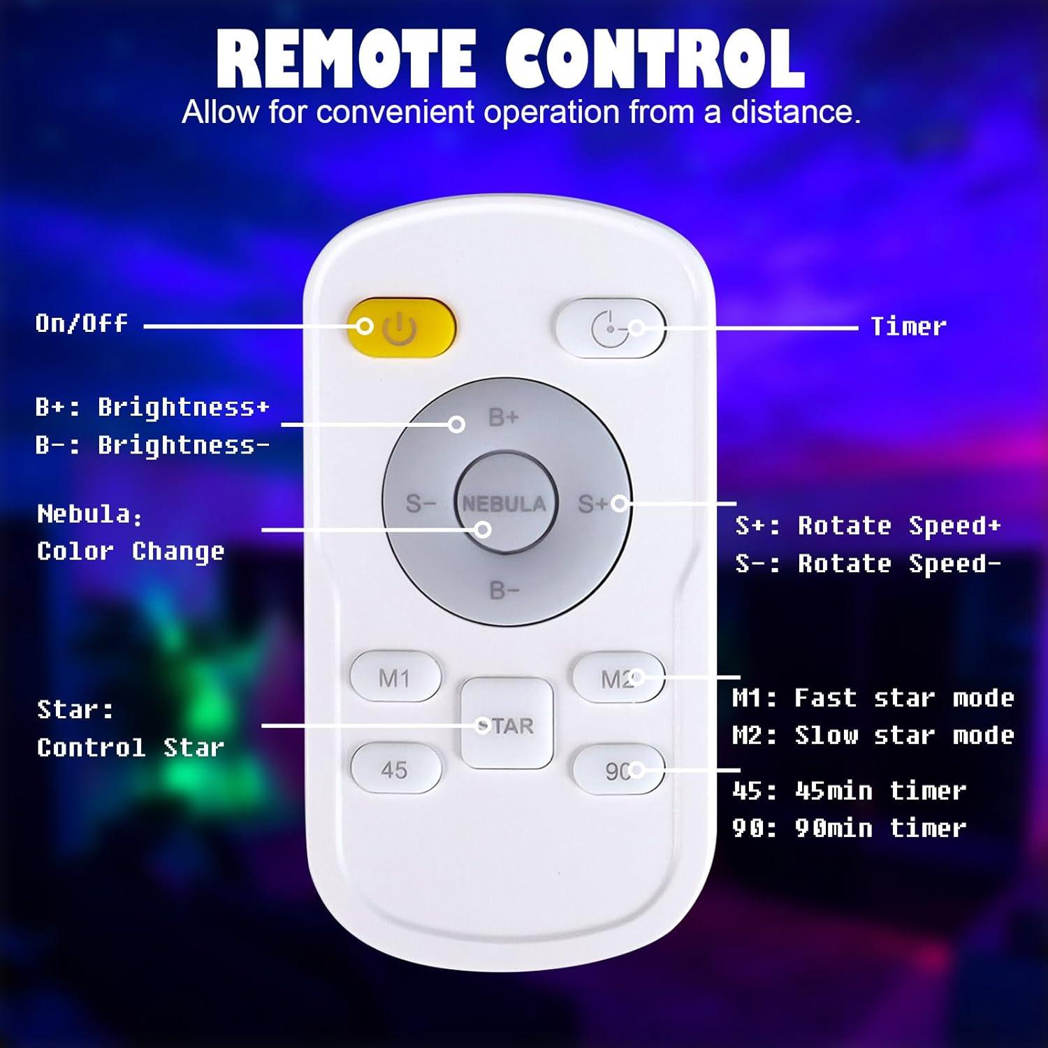 Proyector de Estrellas ICLOVER Rover Lunar 360° con Control Remoto