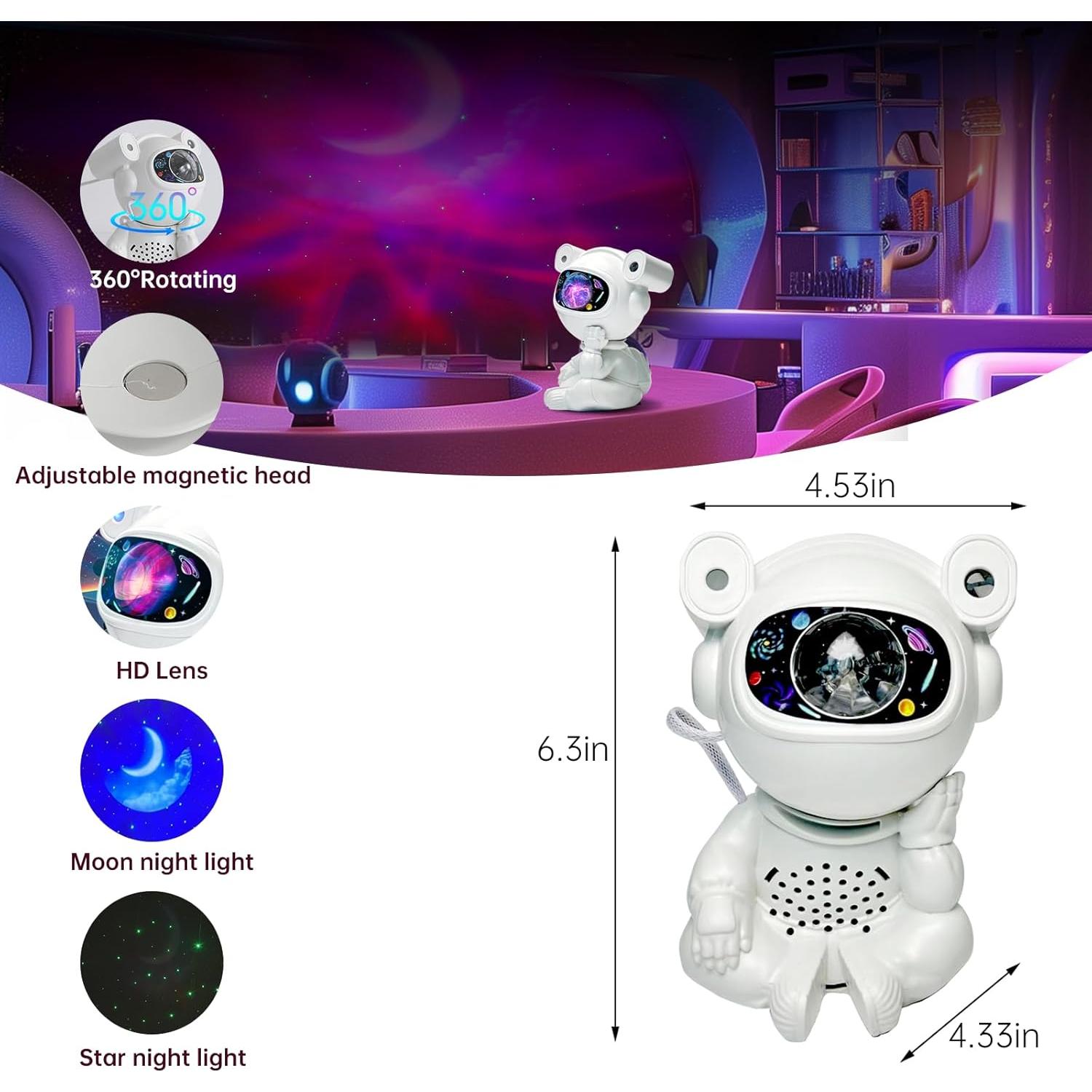 Proyector Galáctico Astronauta Okdunlakp Luz Nocturna LED