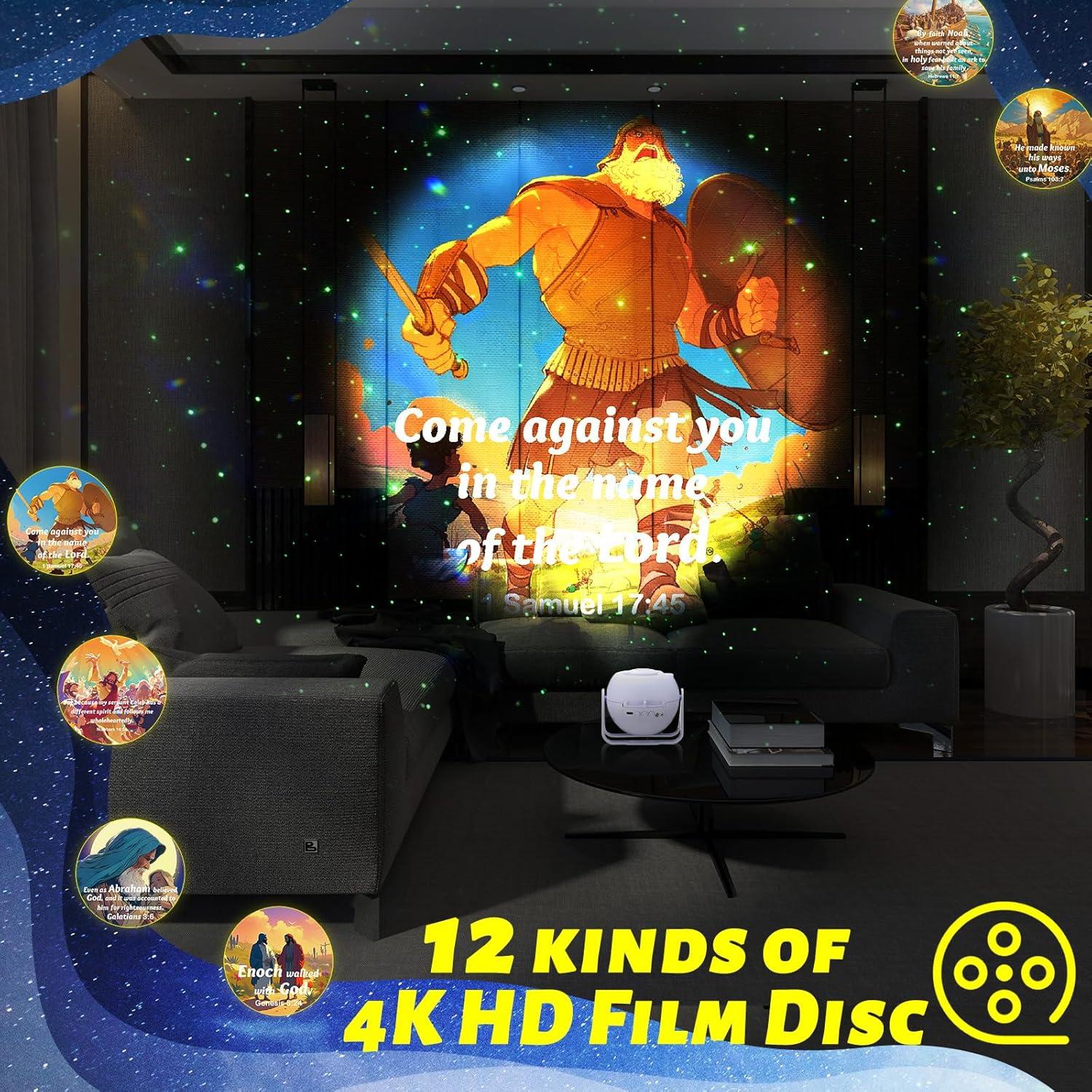 Proyector Bíblico HD Aurelema con 6 Discos Intercambiables