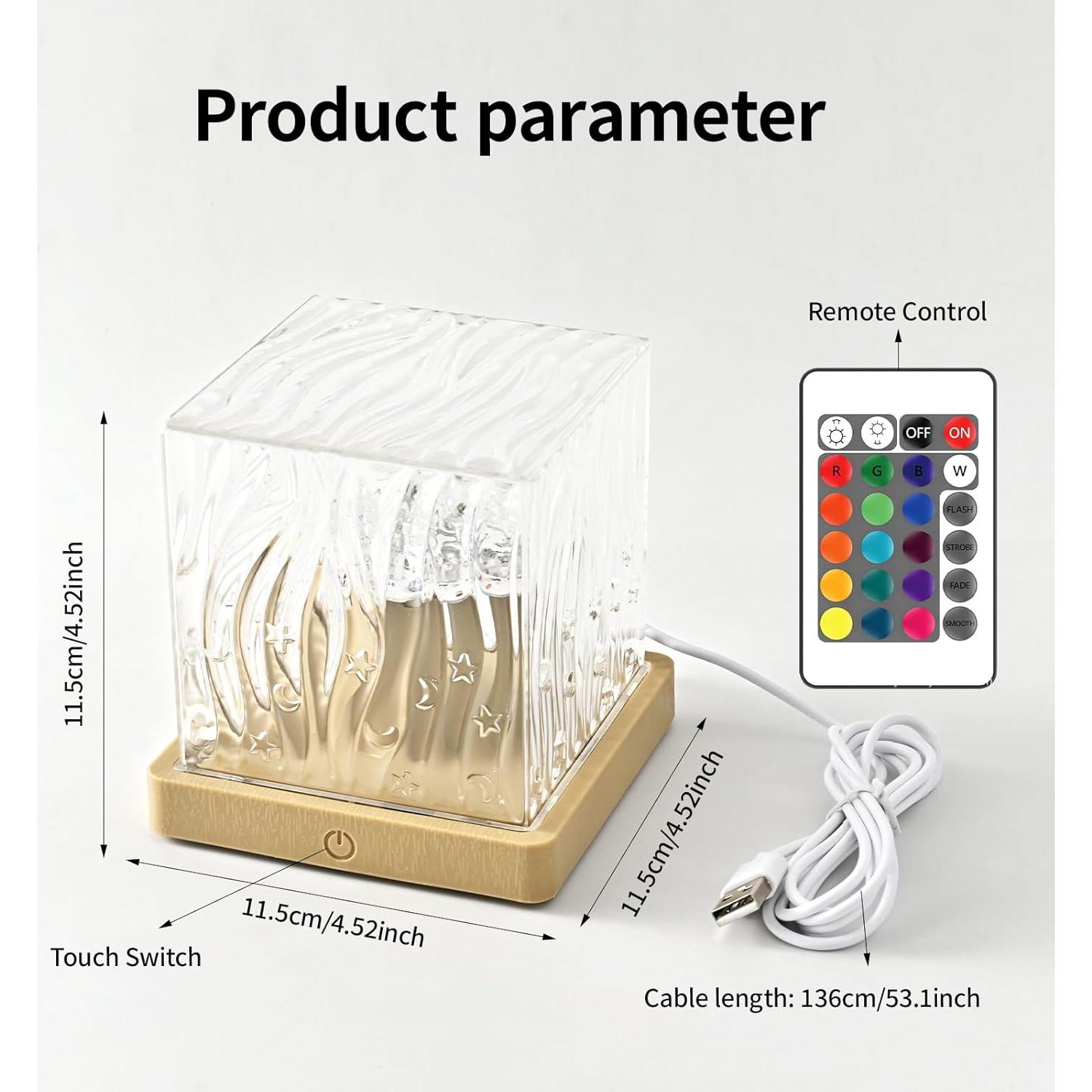 Proyector de Auroras Boreales PWWJ Lámpara Cubo 16 Colores