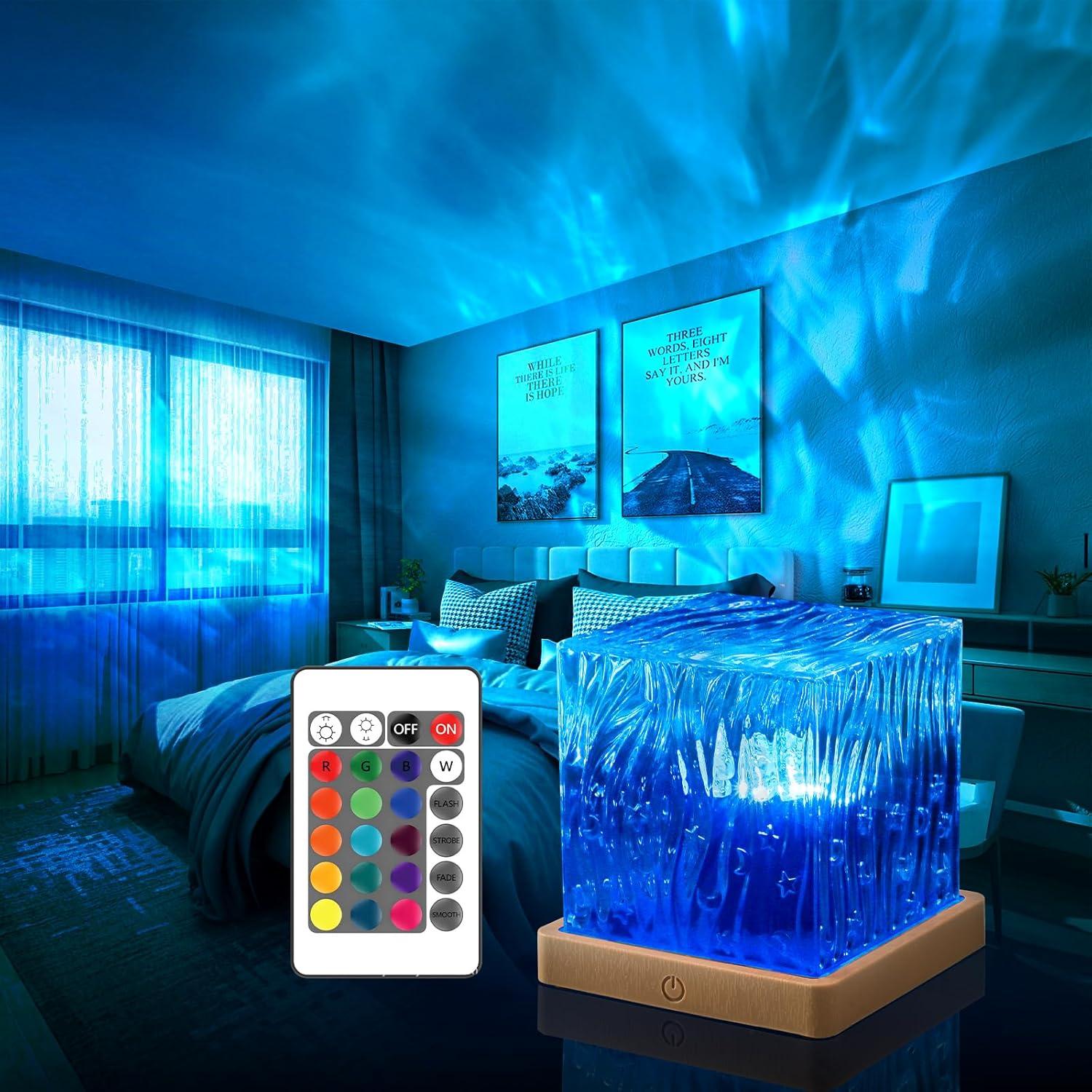 Proyector de Auroras Boreales PWWJ Lámpara Cubo 16 Colores