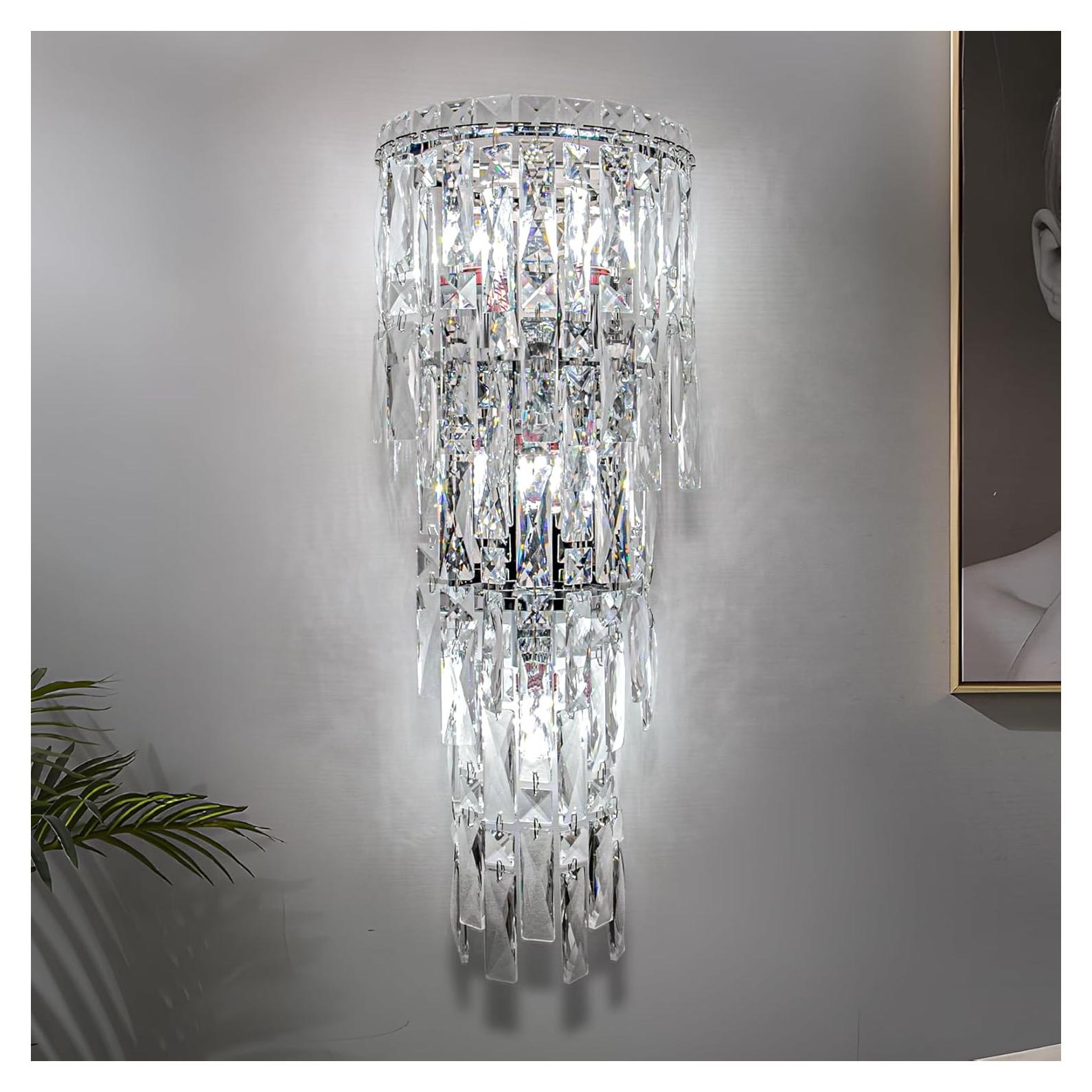 Aplique de Pared de Cristal Moderno Fang Yan Mei A15 Cromo