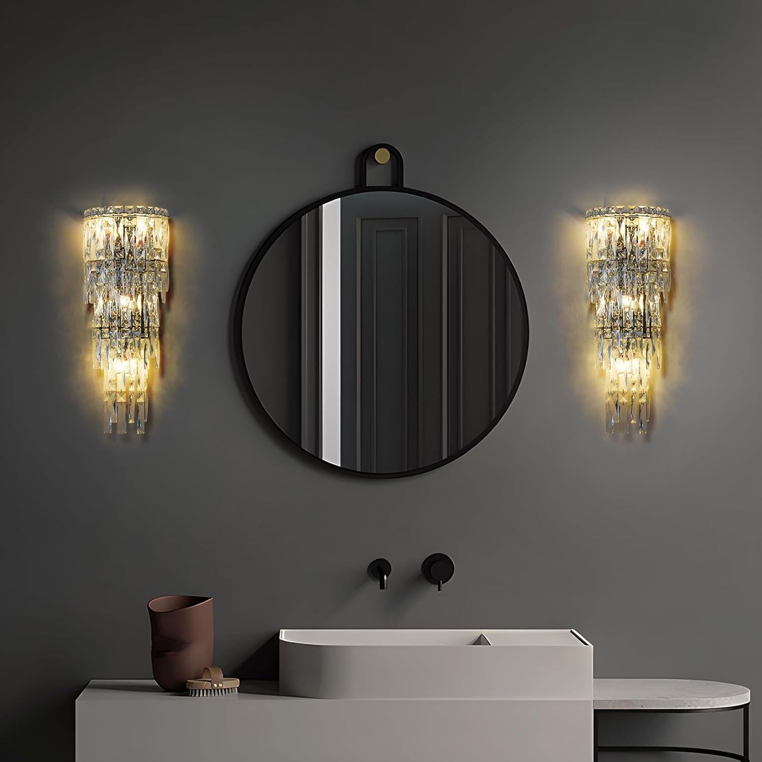 Aplique de Pared de Cristal Moderno Fang Yan Mei A15 Cromo