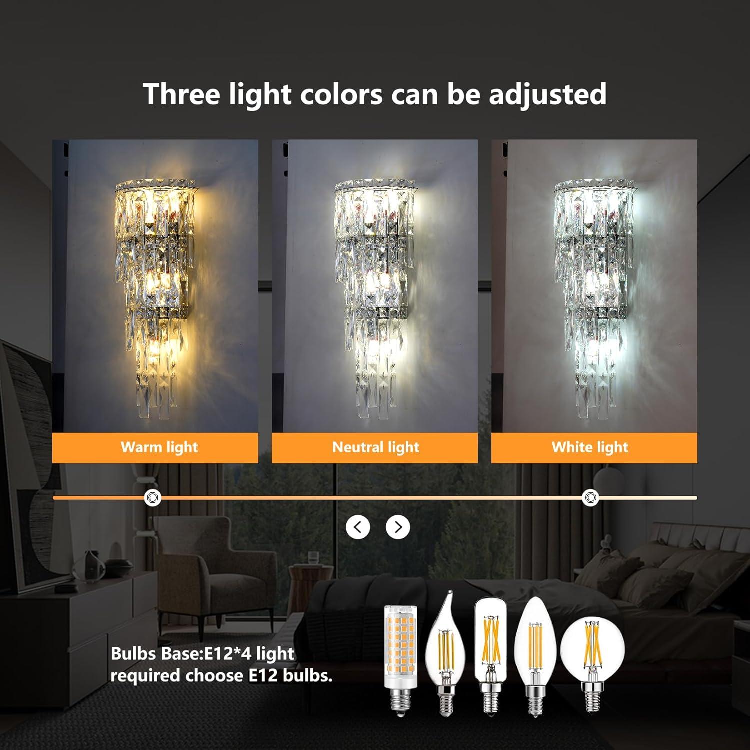 Aplique de Pared de Cristal Moderno Fang Yan Mei A15 Cromo