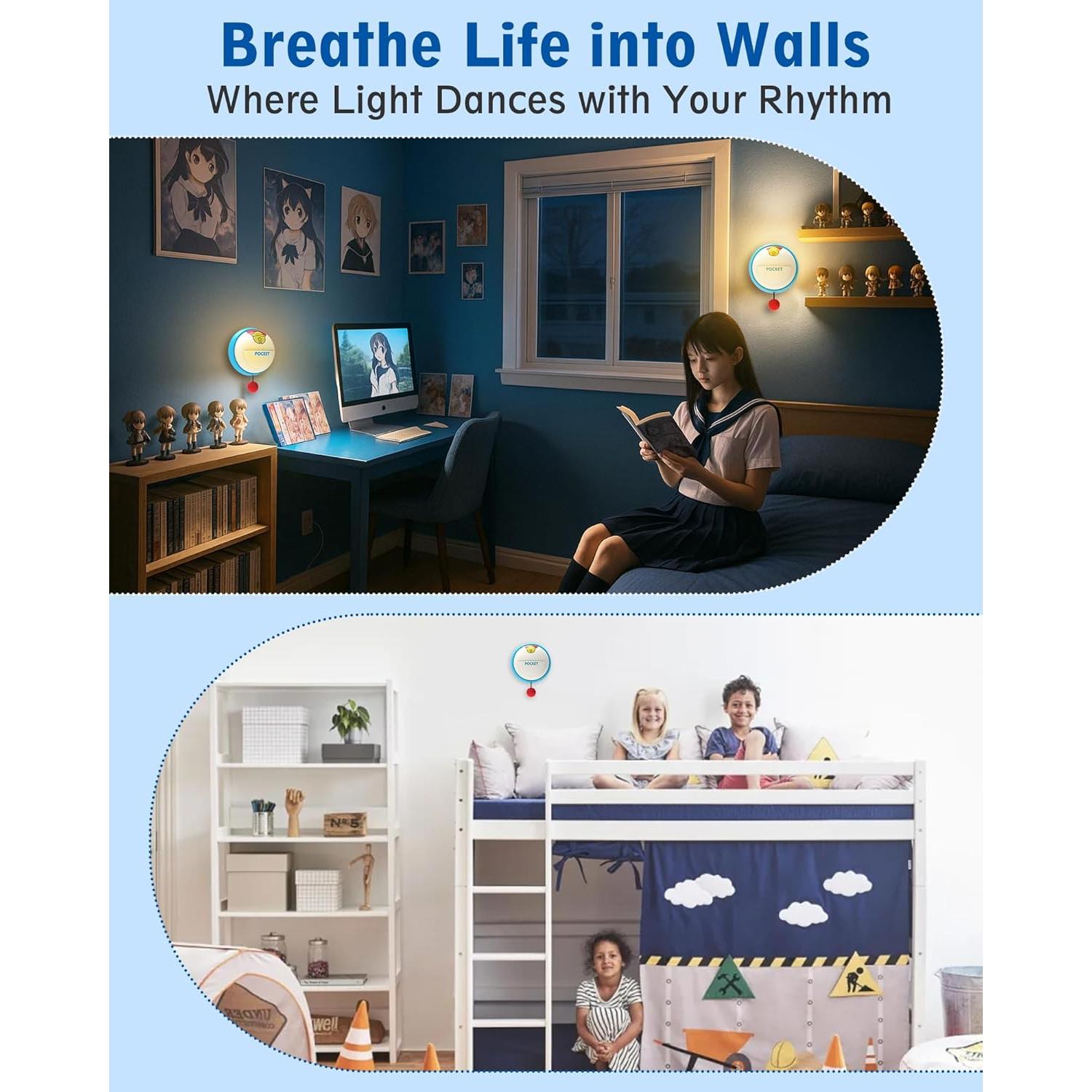 Luz Nocturna de Pared LED NesveCit, 3 Niveles Regulables