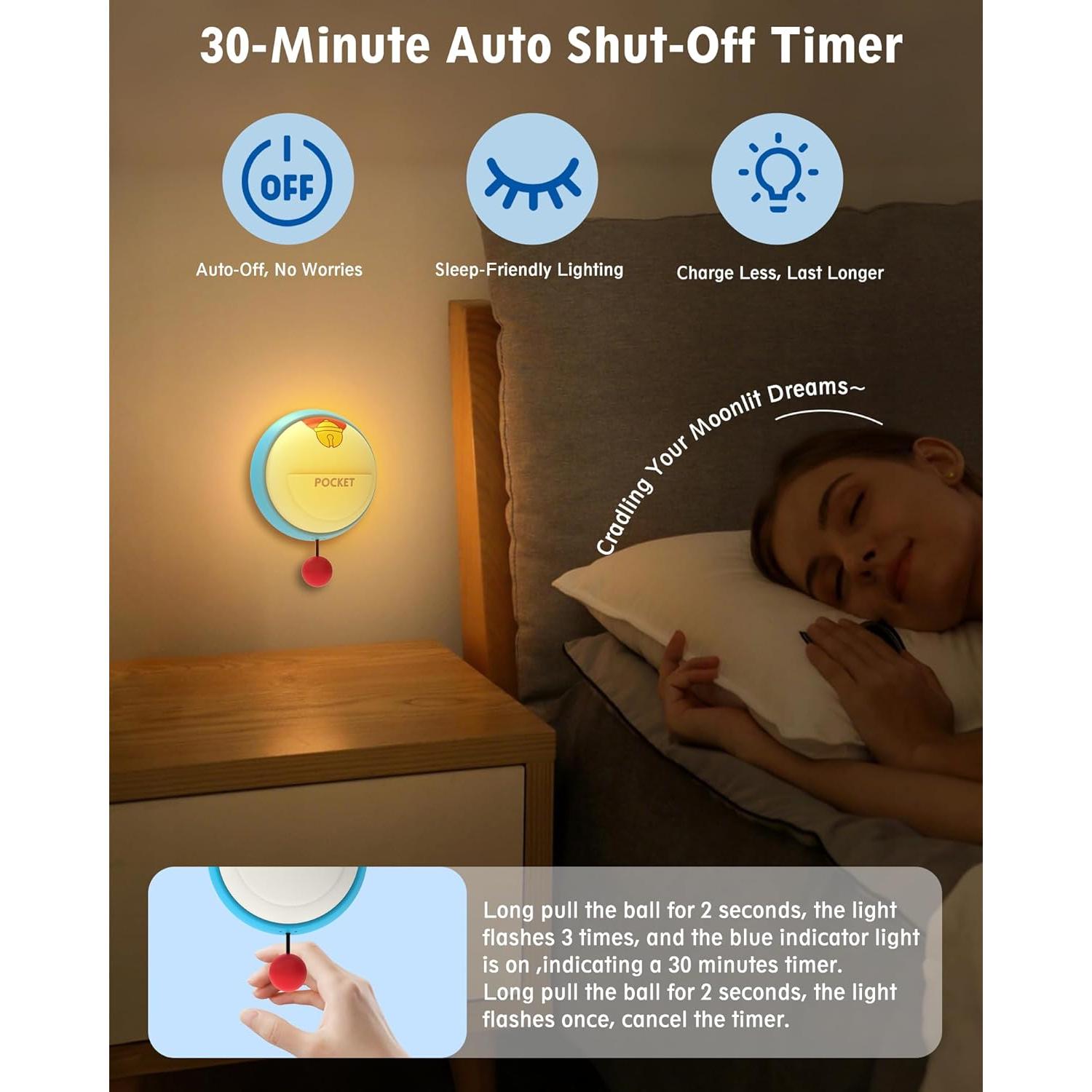 Luz Nocturna de Pared LED NesveCit, 3 Niveles Regulables