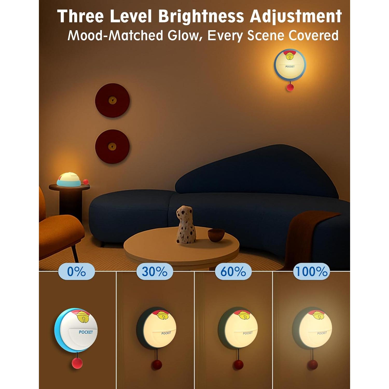Luz Nocturna de Pared LED NesveCit, 3 Niveles Regulables